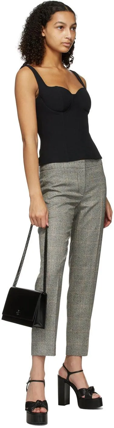 Alexander McQueen Grey Distressed Prince Of Wales Cigarette Trousers