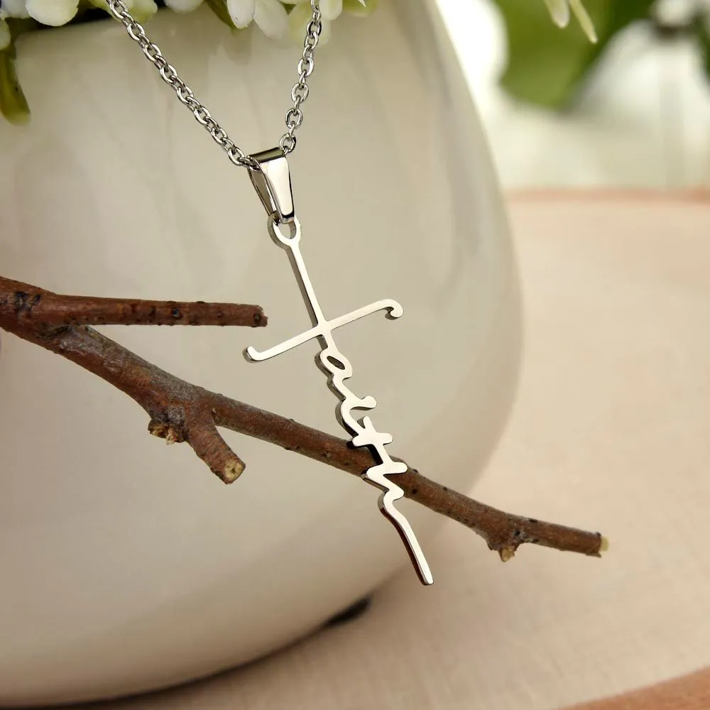 Anyone Who Does Not Love Does Not Know God, Because God Is Love - Faith Cross Necklace with Message Card - Gift for Her - Gift for Him