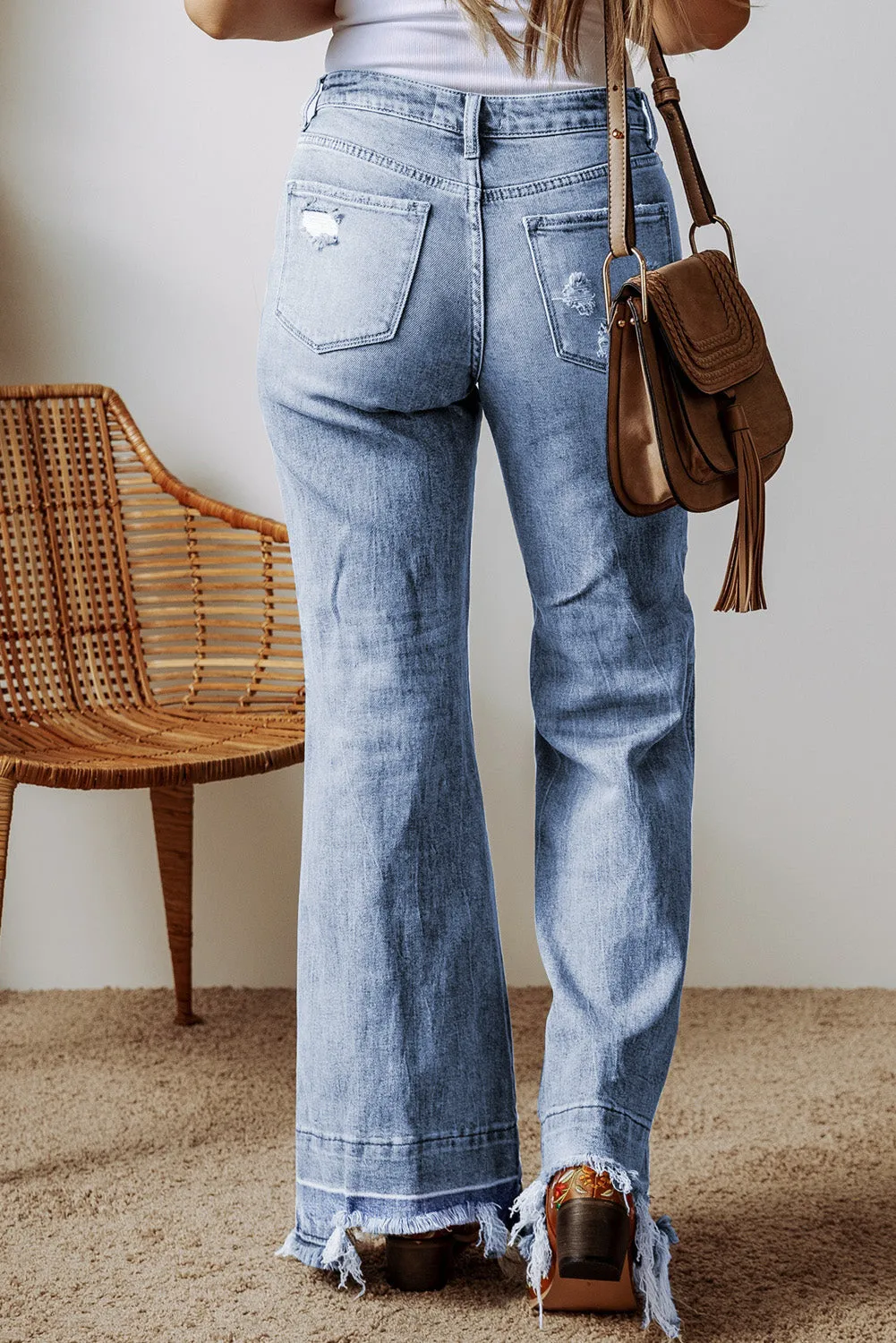 Ashleigh Blue Acid Wash High Waist Flared Jeans (online only)