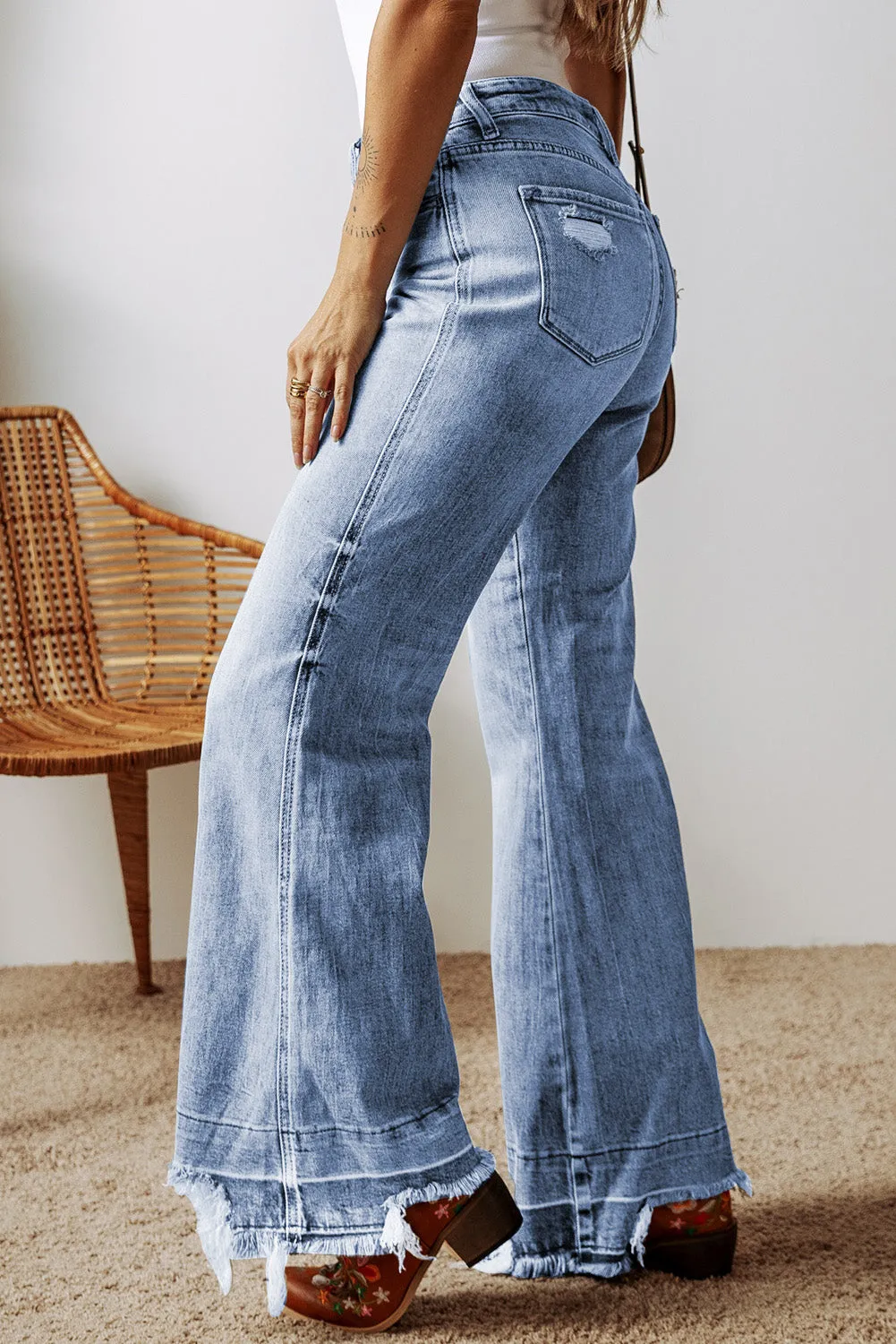 Ashleigh Blue Acid Wash High Waist Flared Jeans (online only)