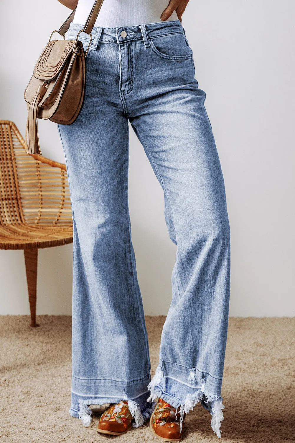 Ashleigh Blue Acid Wash High Waist Flared Jeans (online only)