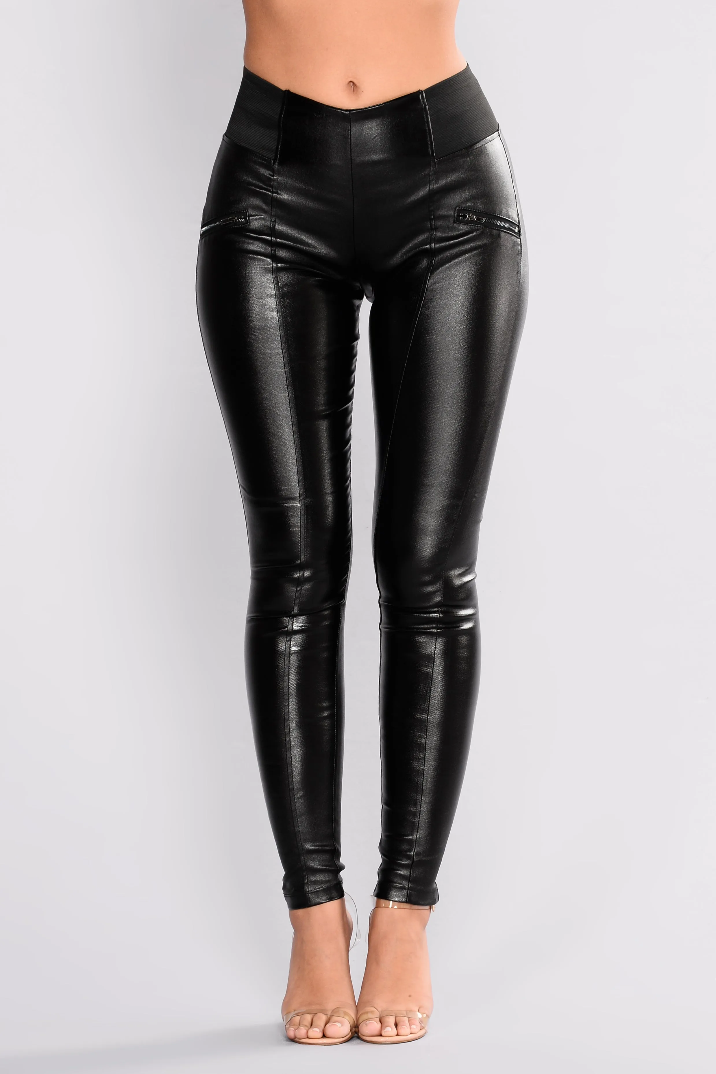 Baddie Faux Leather Leggings - Black