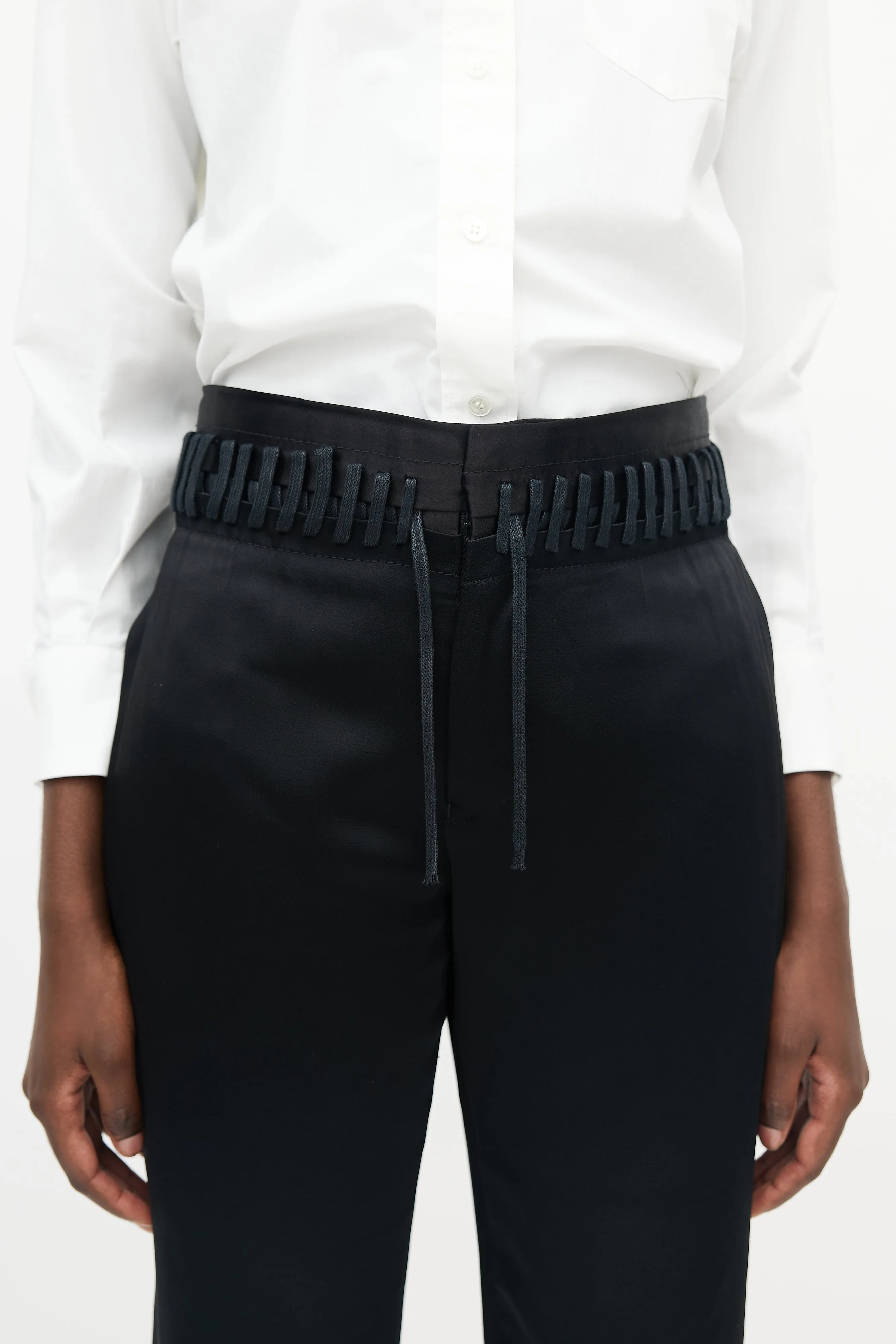 Black Lace Cropped Trouser