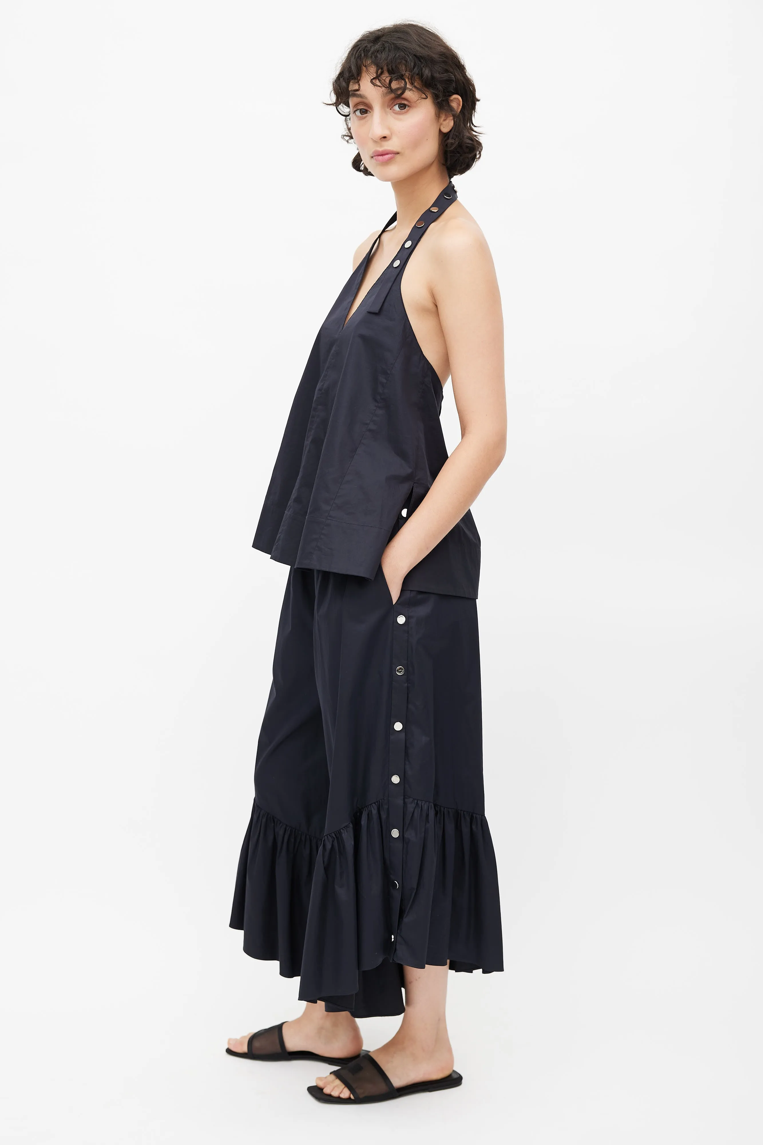 Black Ruffled Co-Ord Set