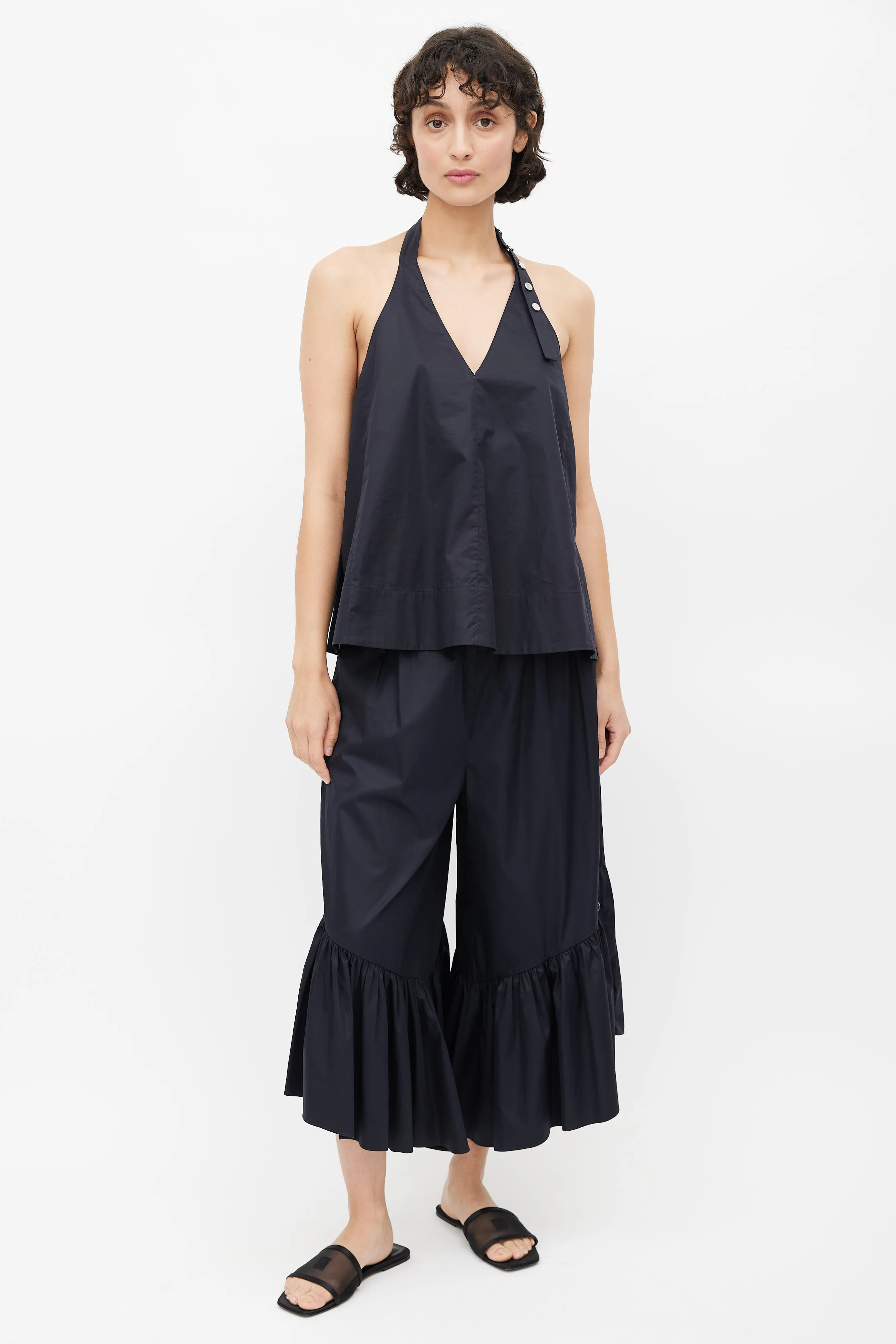 Black Ruffled Co-Ord Set