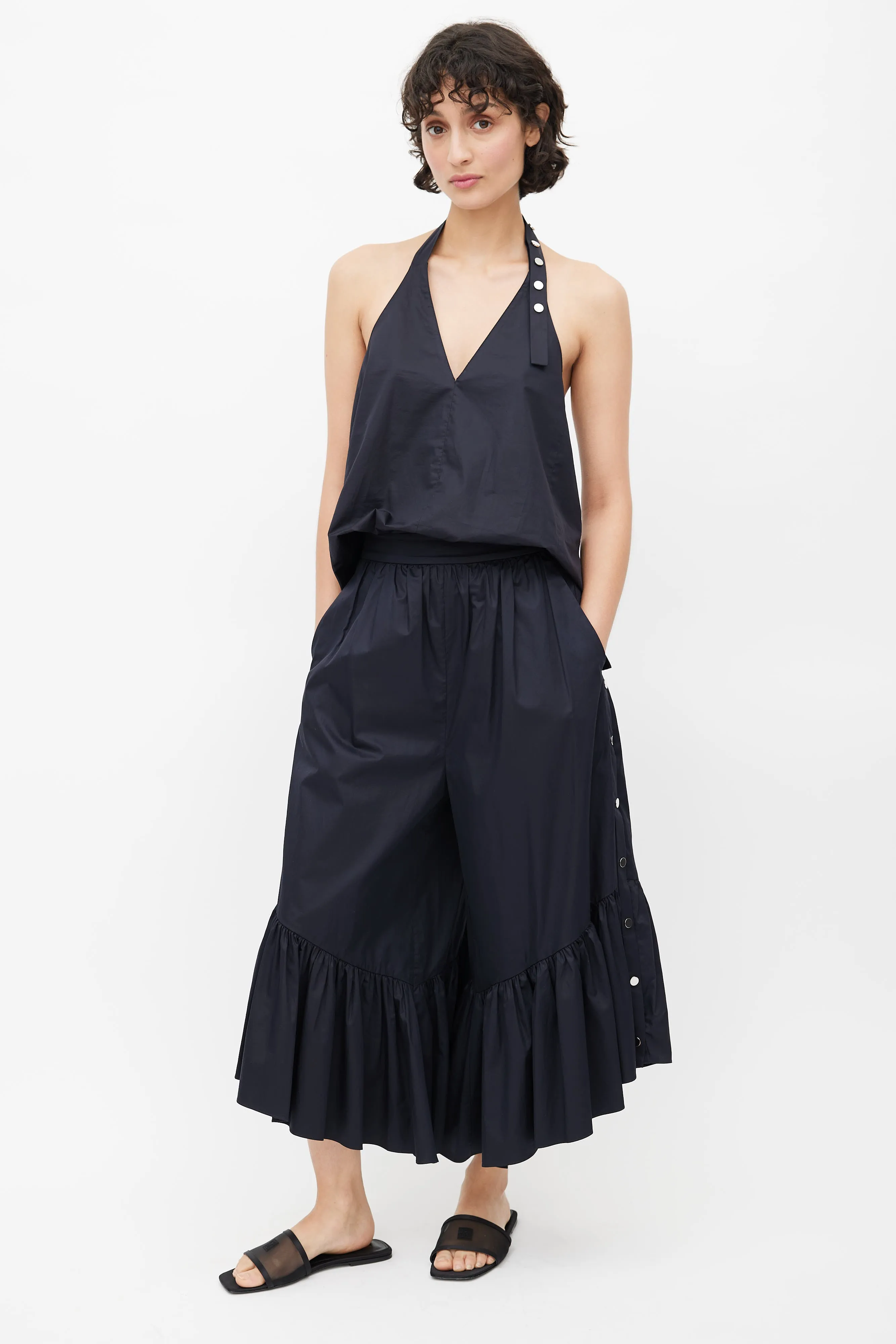 Black Ruffled Co-Ord Set