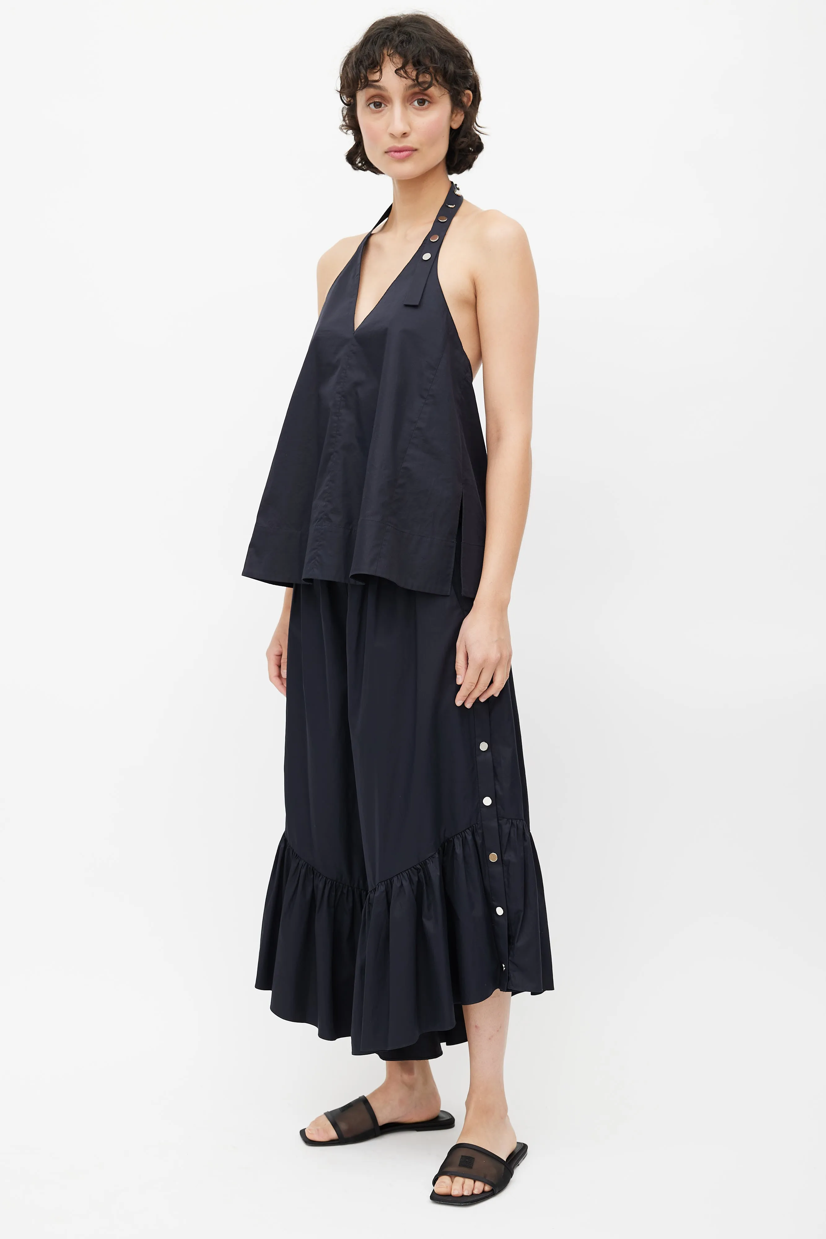 Black Ruffled Co-Ord Set