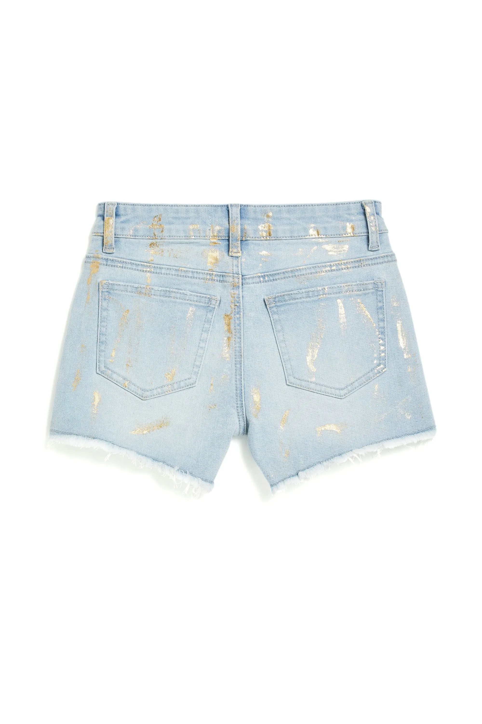 Brittany - Foil Splattered Fray Hem Short
