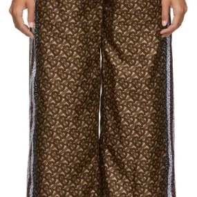 Burberry Brown Silk Seighford Monogram Trousers