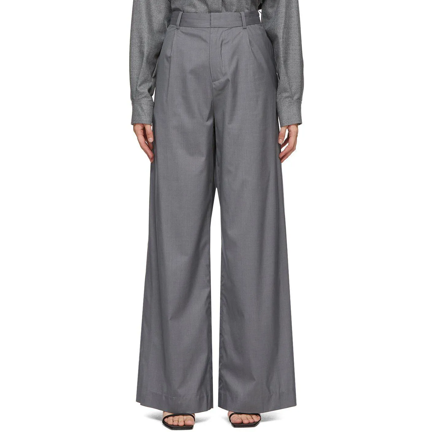 Bureau De Stil Grey Wide-Leg Trousers