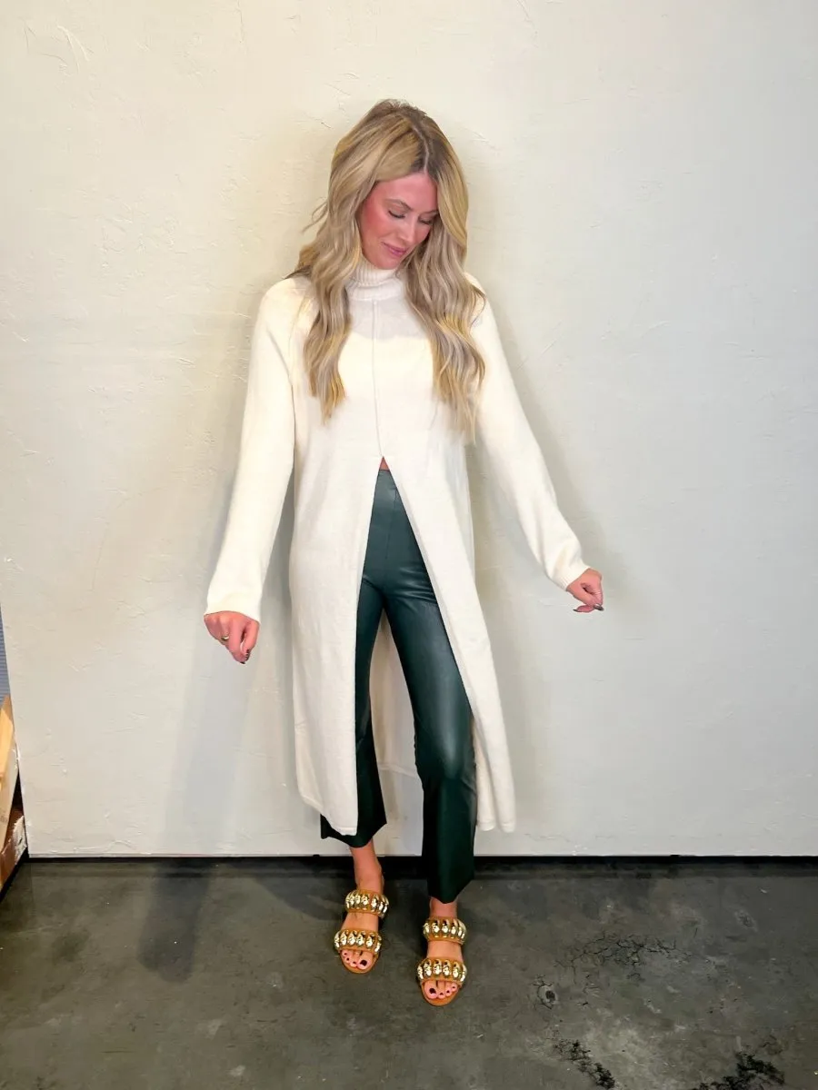 Commando: Faux Leather Crop Flare - Pine