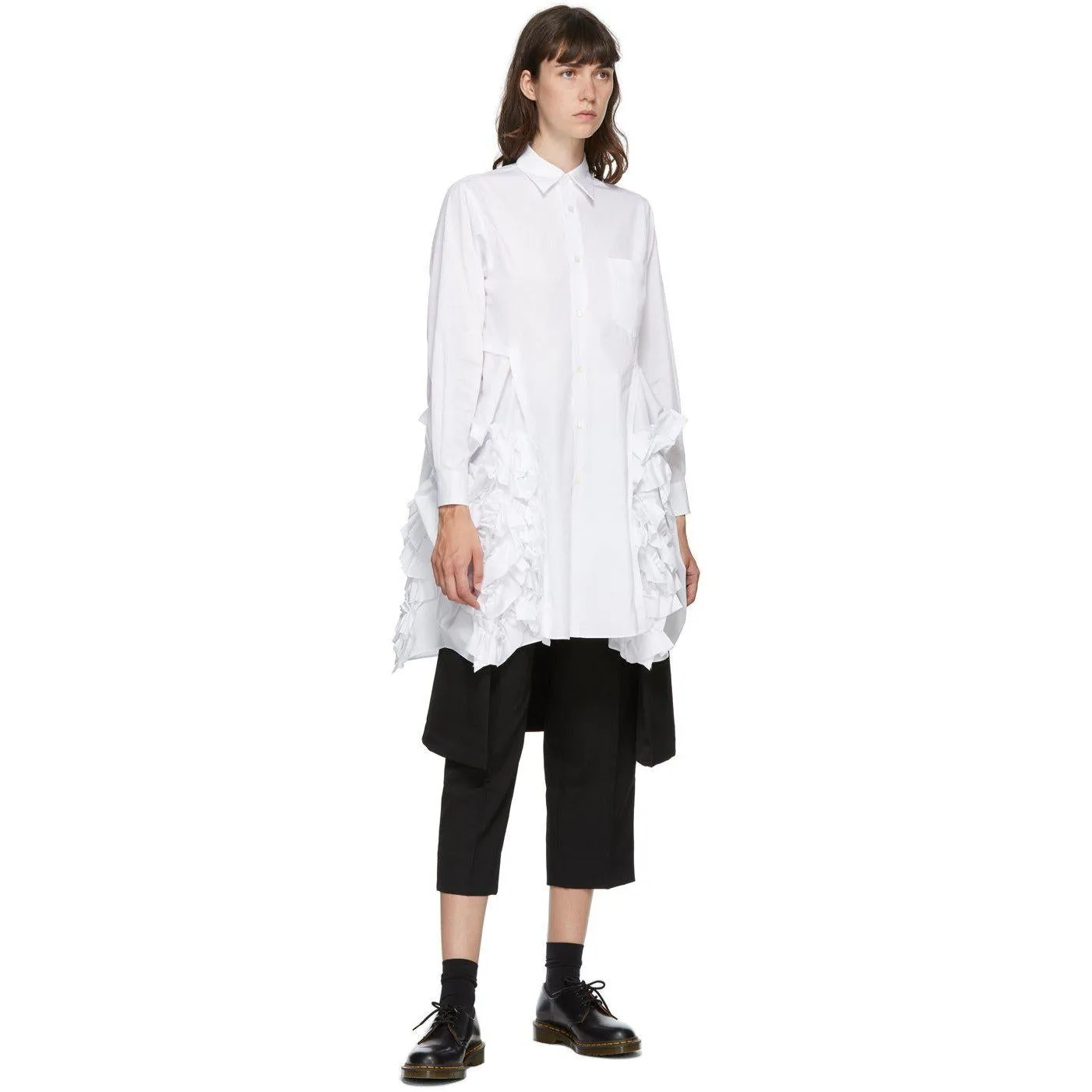 Comme des GarÃ§ons Comme des GarÃ§ons Black Wool Skirt Drape Trousers