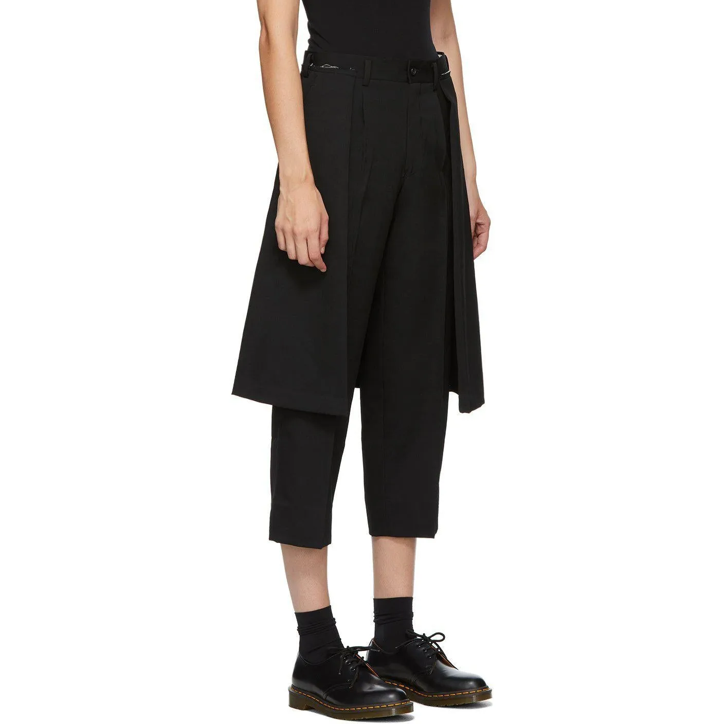 Comme des GarÃ§ons Comme des GarÃ§ons Black Wool Skirt Drape Trousers