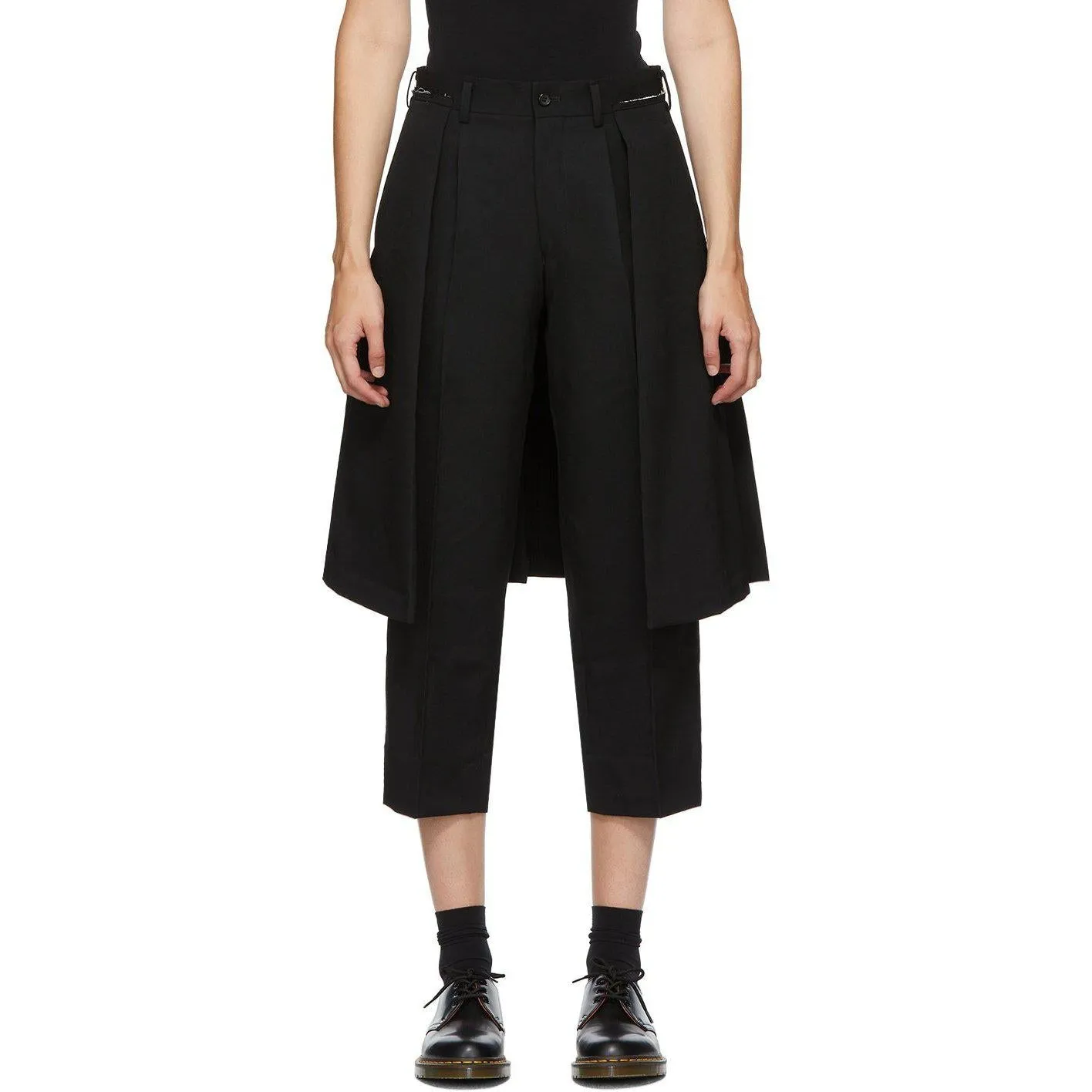 Comme des GarÃ§ons Comme des GarÃ§ons Black Wool Skirt Drape Trousers
