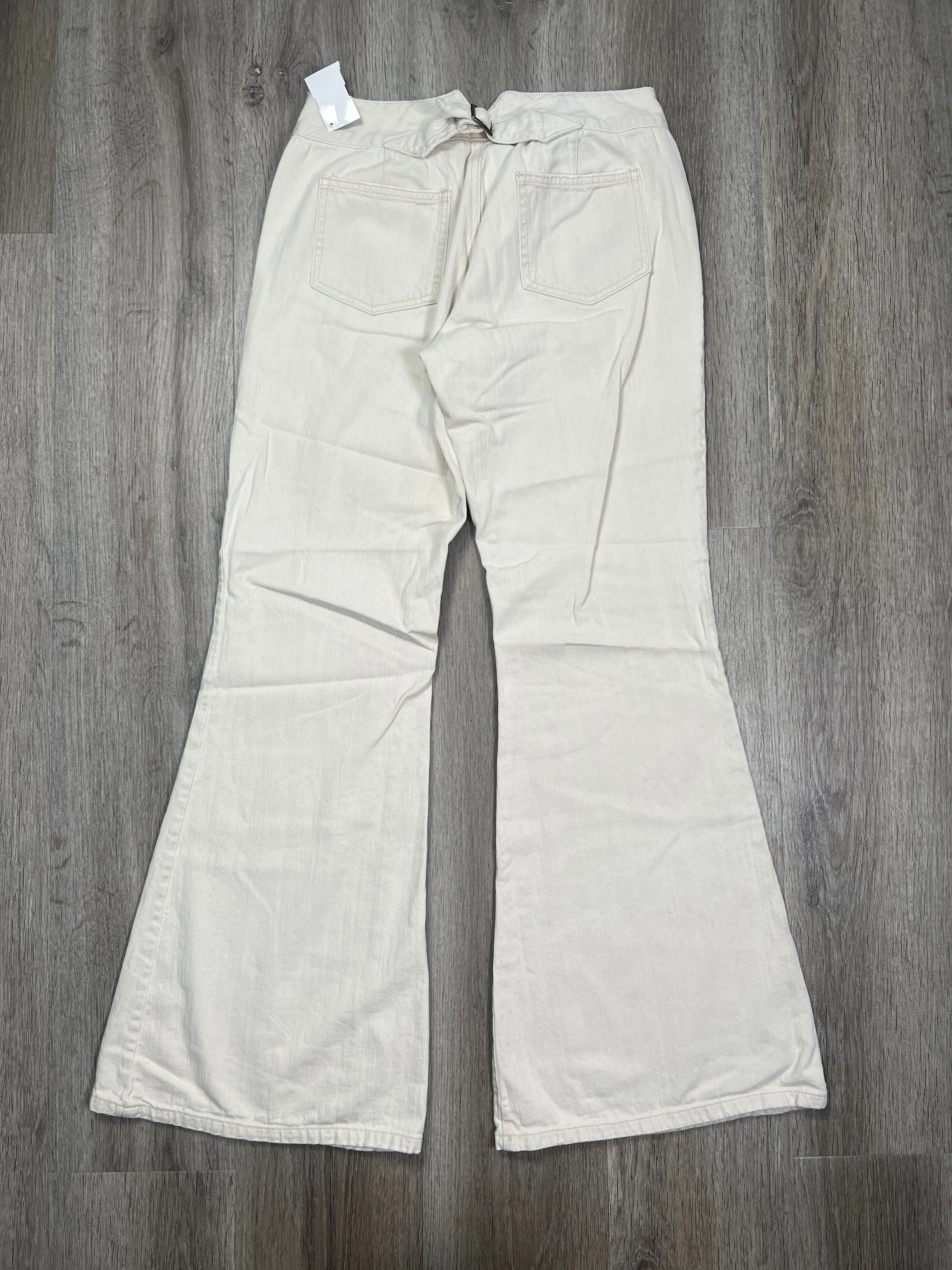 Cream Denim Jeans Flared Express, Size 8
