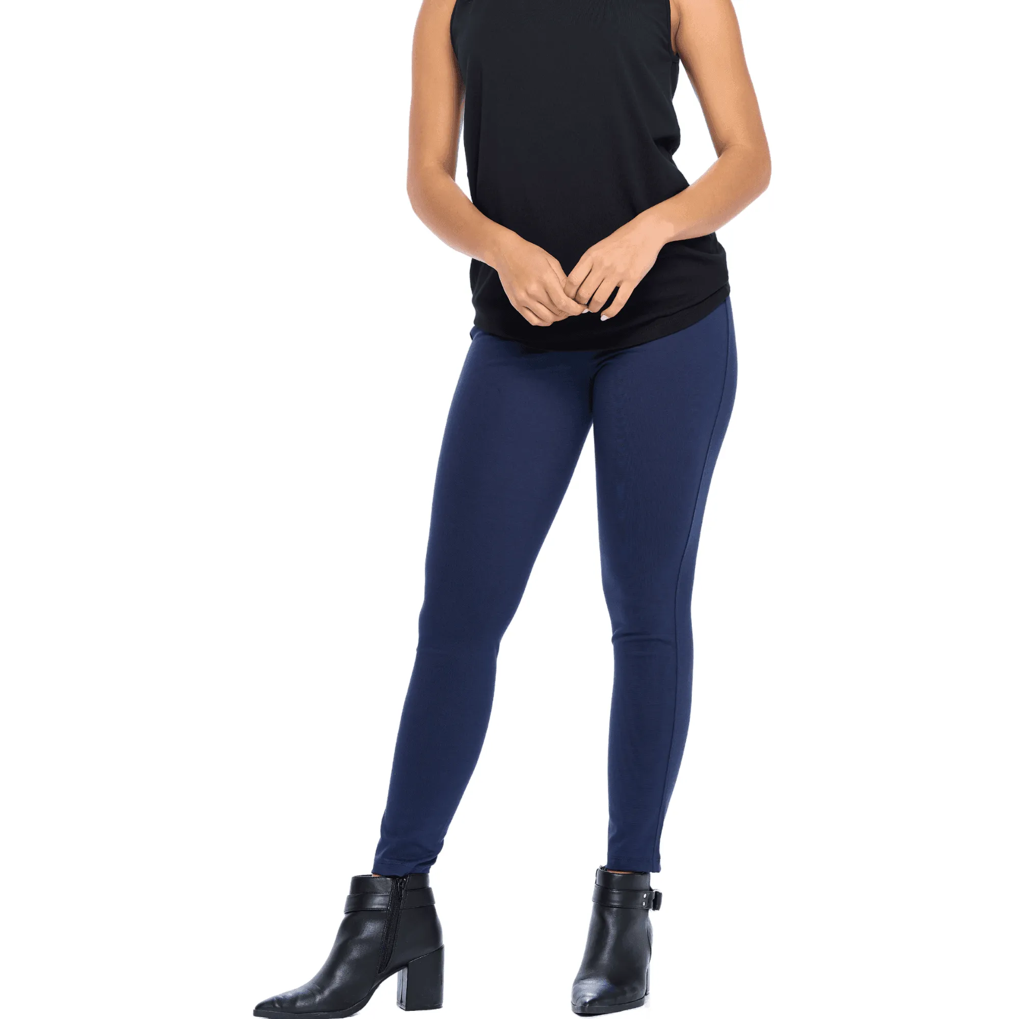 Crop Ponte Legging | Navy
