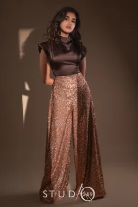 DESIGNER CO-ORD SET IN BROWN