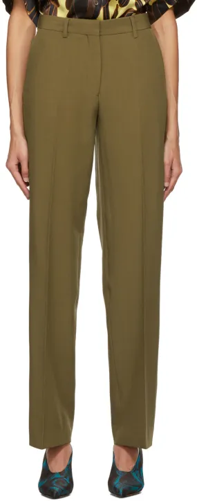 Dries Van Noten Brown Cropped Pulley Trousers
