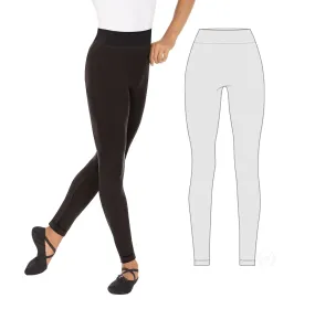 Eurotard Seamless Microfiber Wide Waist Ankle Leggings - Adult