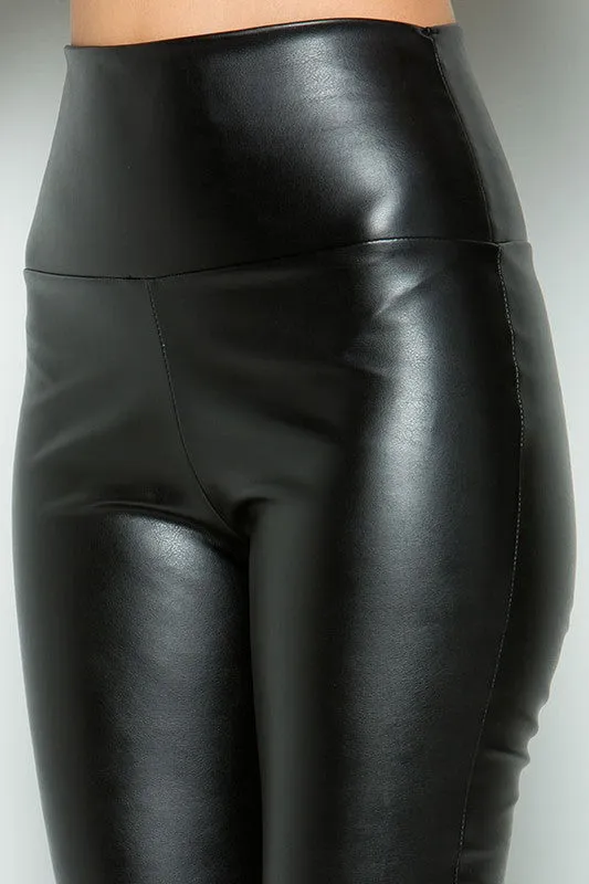 Faux Leather Leggings in Black