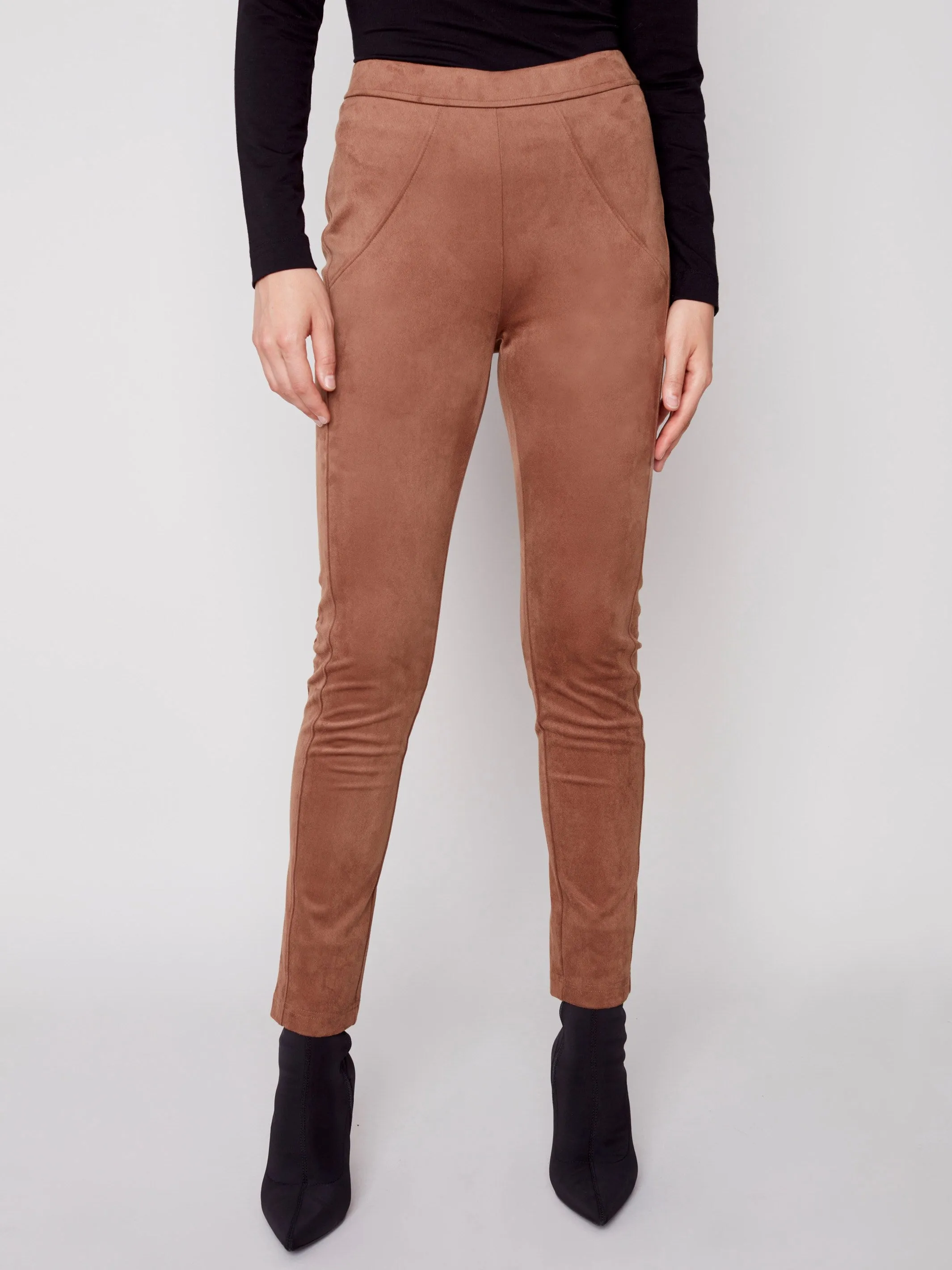 Faux Suede Leggings - Truffle