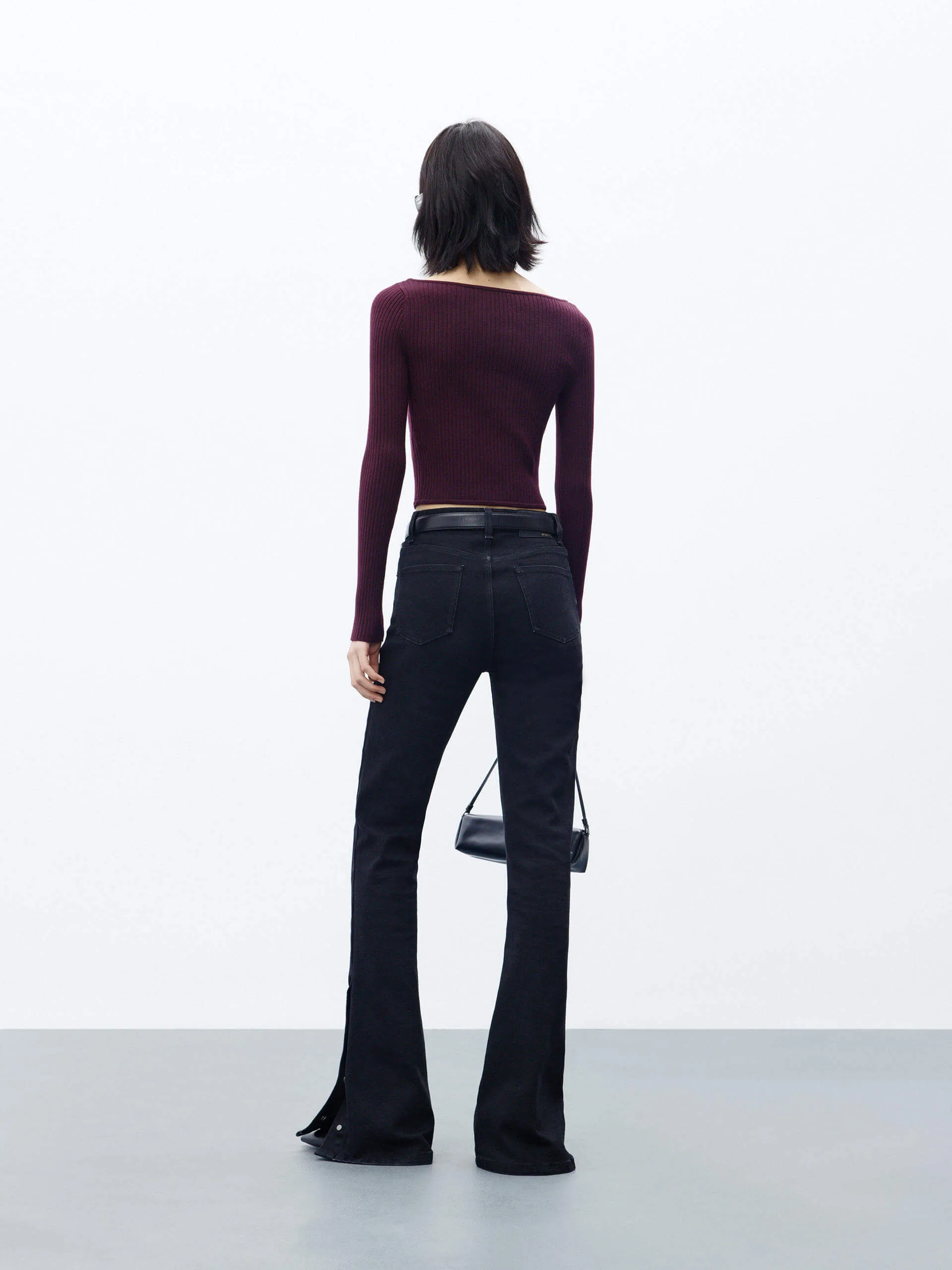 Flared Side Slit Jeans