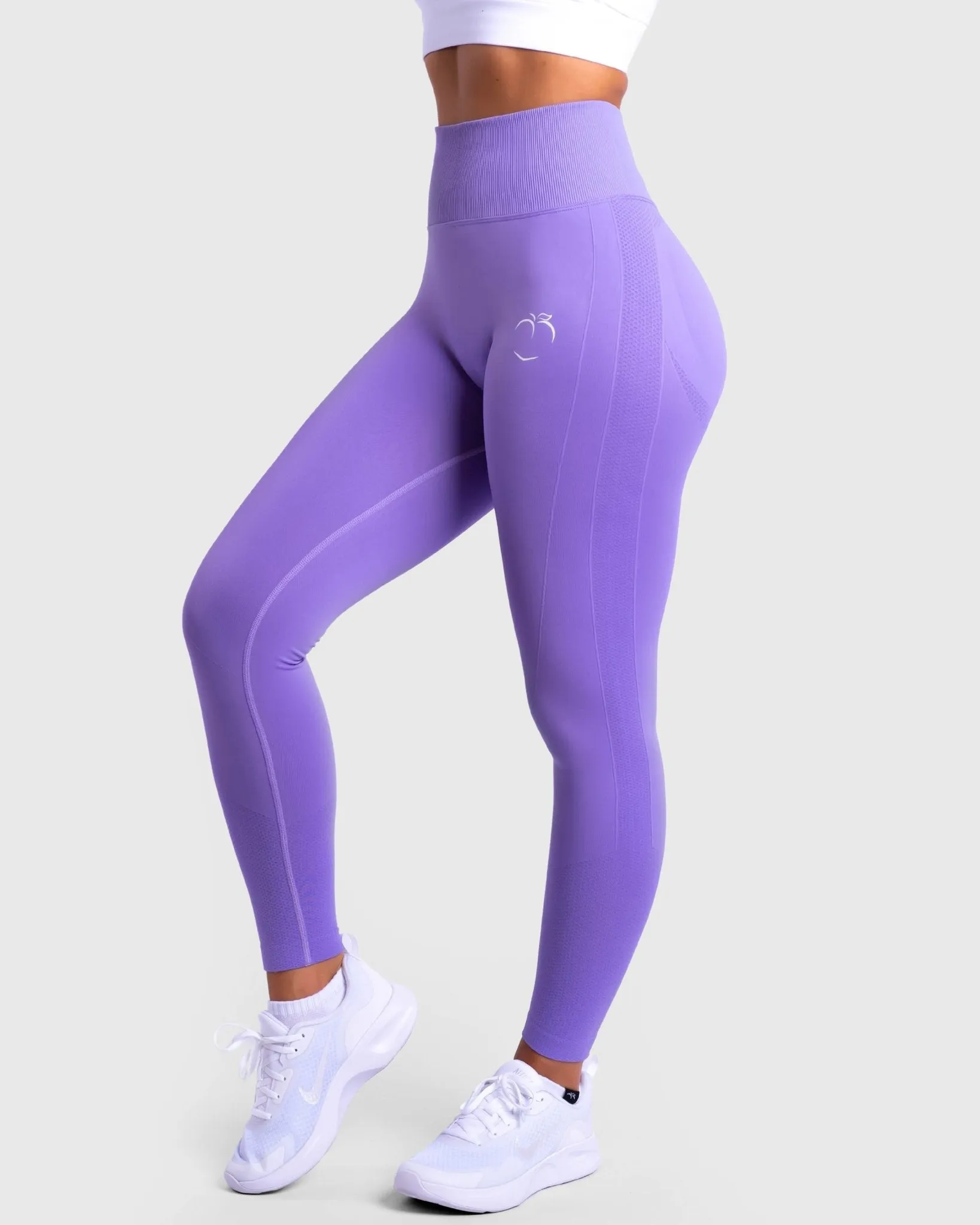 Floral Purple Lux Seamless Tights