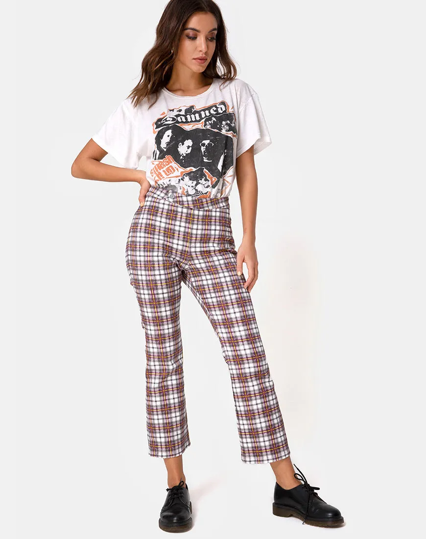 Grava Trouser in Grunge Check Purple