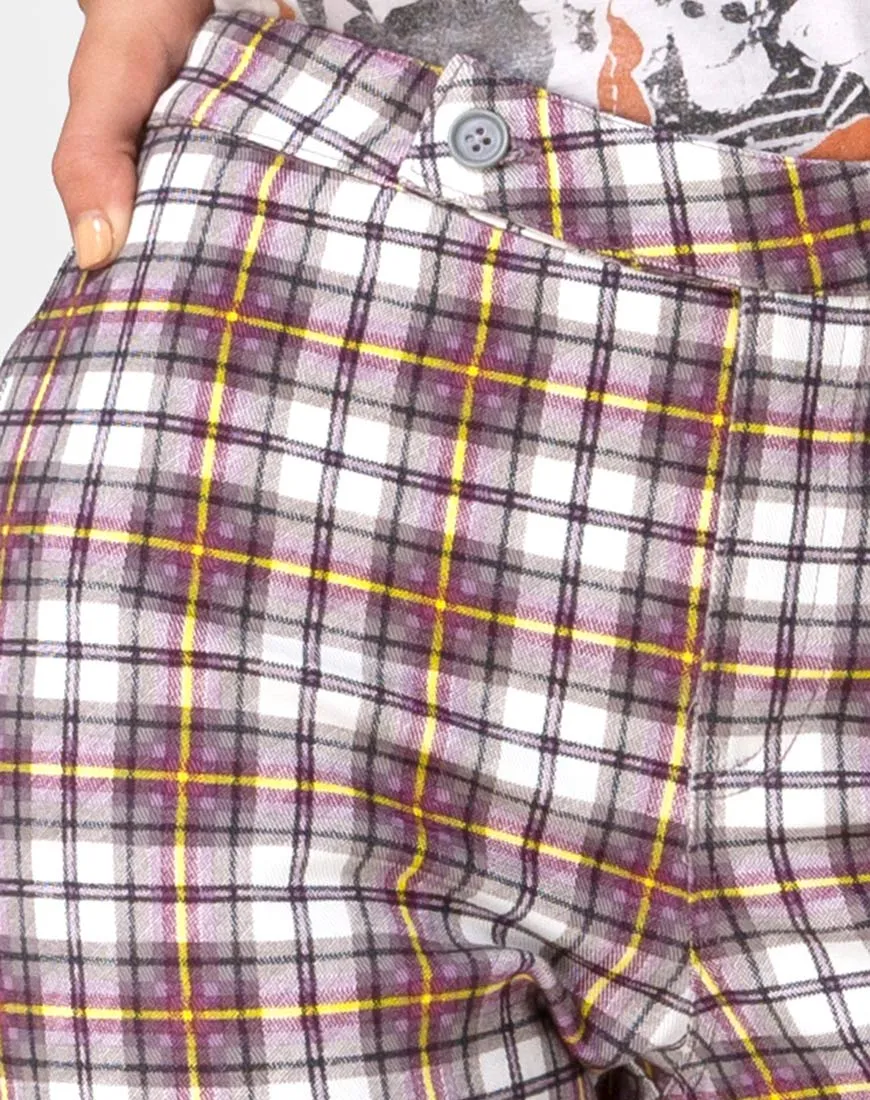 Grava Trouser in Grunge Check Purple