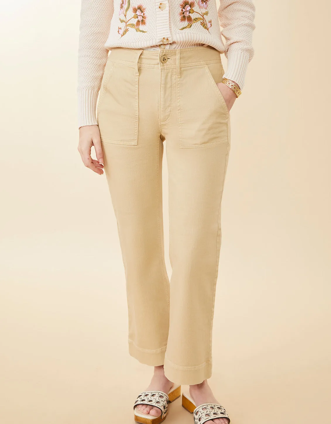 Howell Wide Leg Khaki Jeans - FINAL SALE