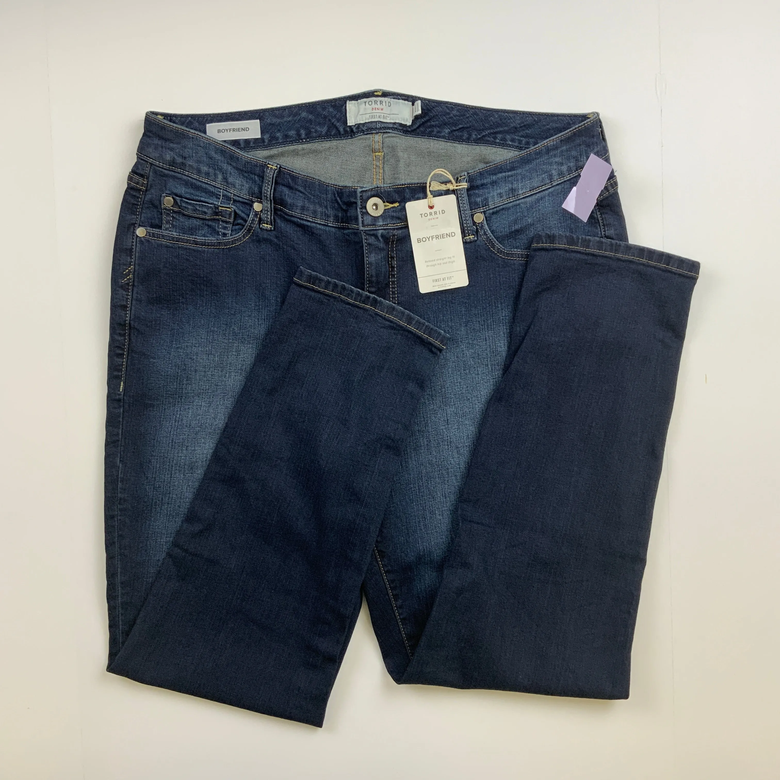 Jeans Boyfriend By Torrid In Blue, Size: 16