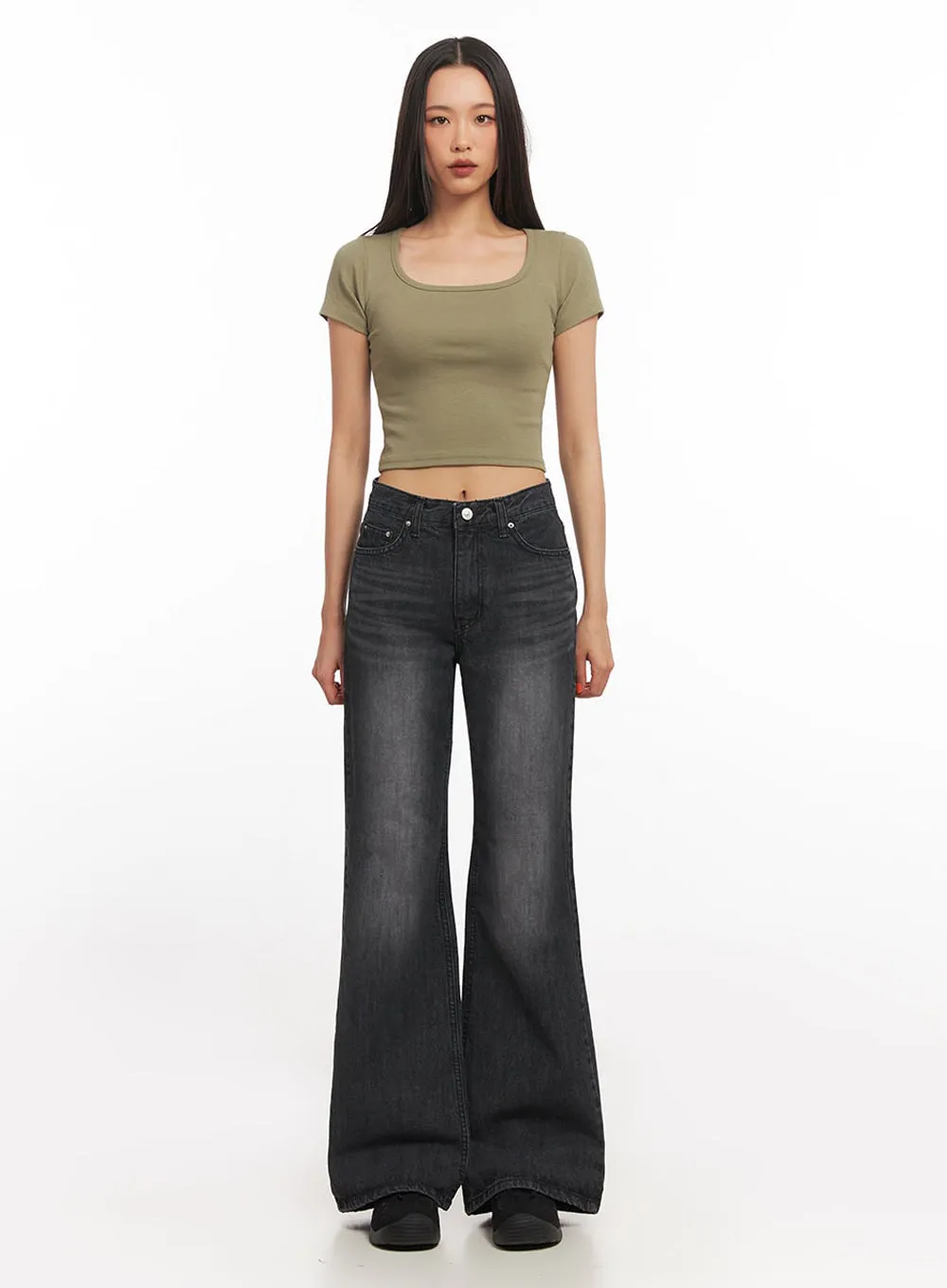 Joanna Washed Flared Jeans IA504