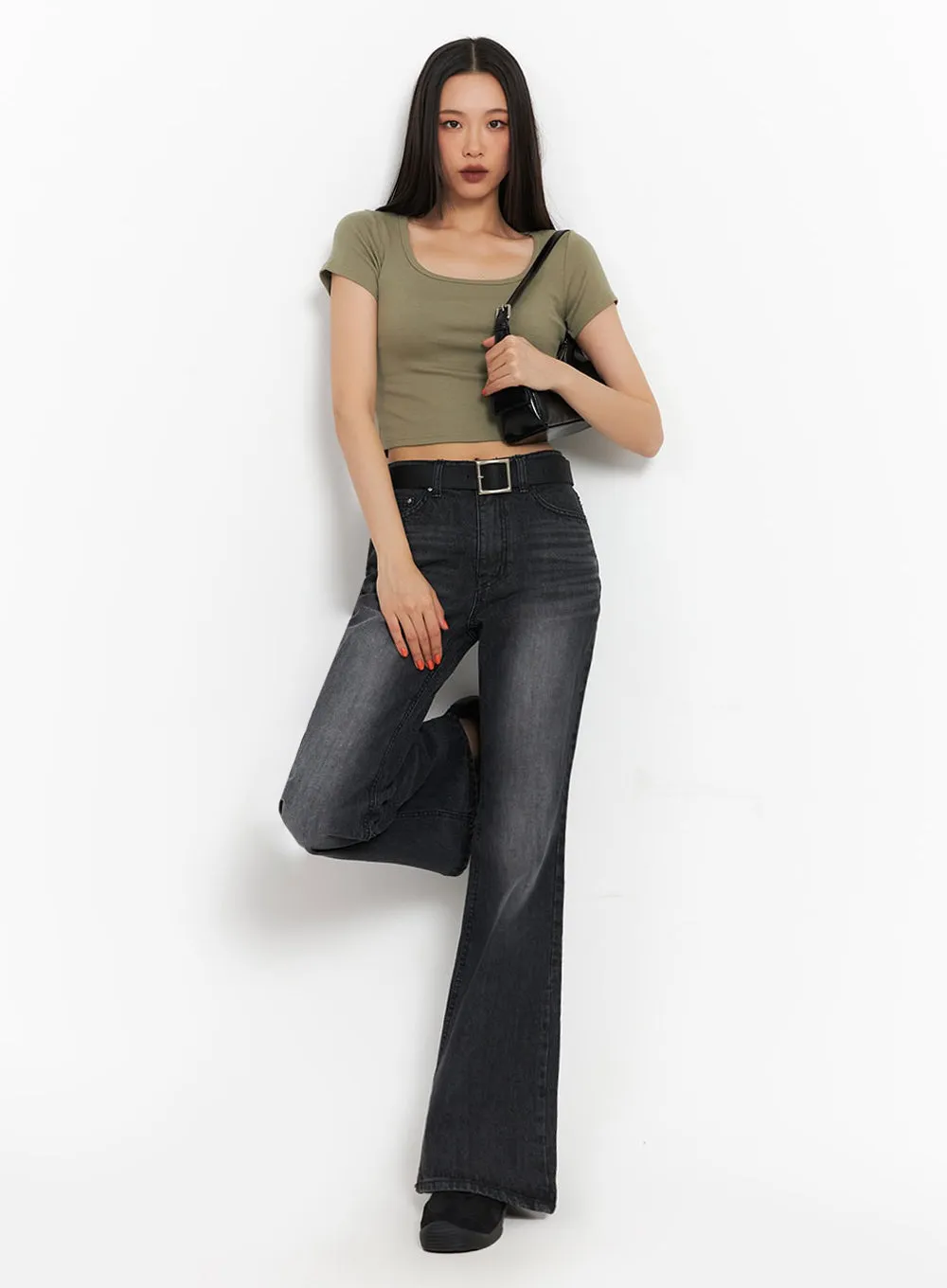 Joanna Washed Flared Jeans IA504