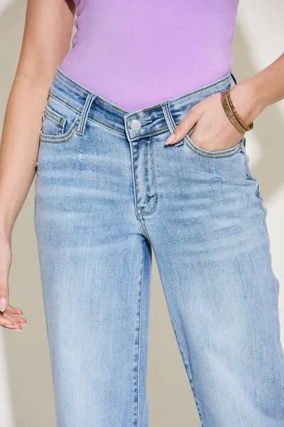 Judy Blue, V Front Waistband Straight Jeans