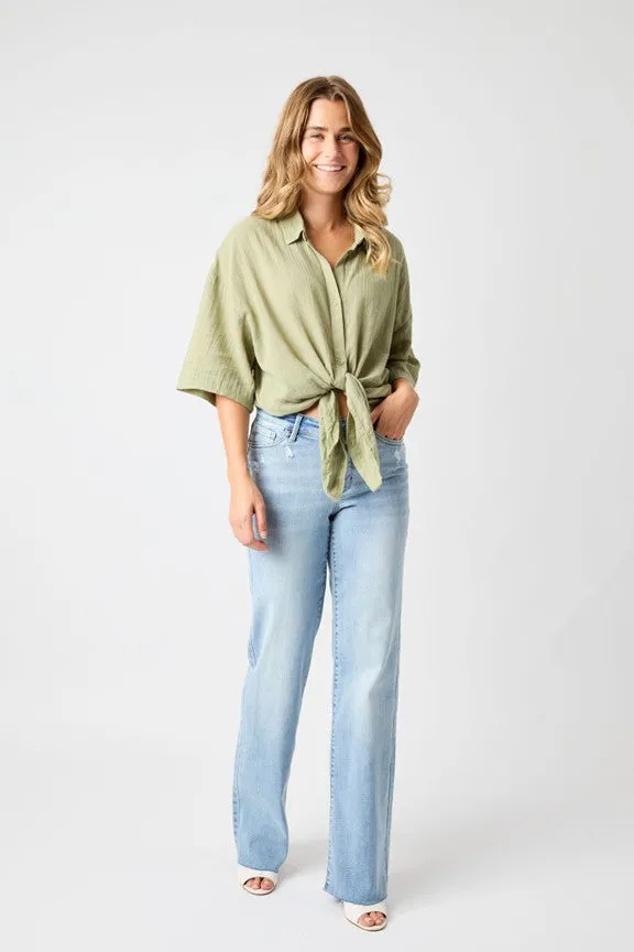 Judy Blue, V Front Waistband Straight Jeans