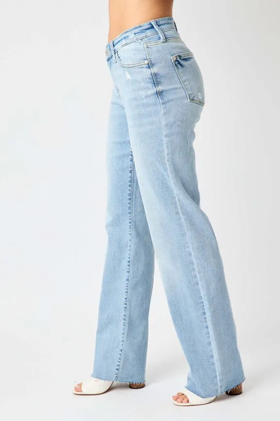 Judy Blue, V Front Waistband Straight Jeans