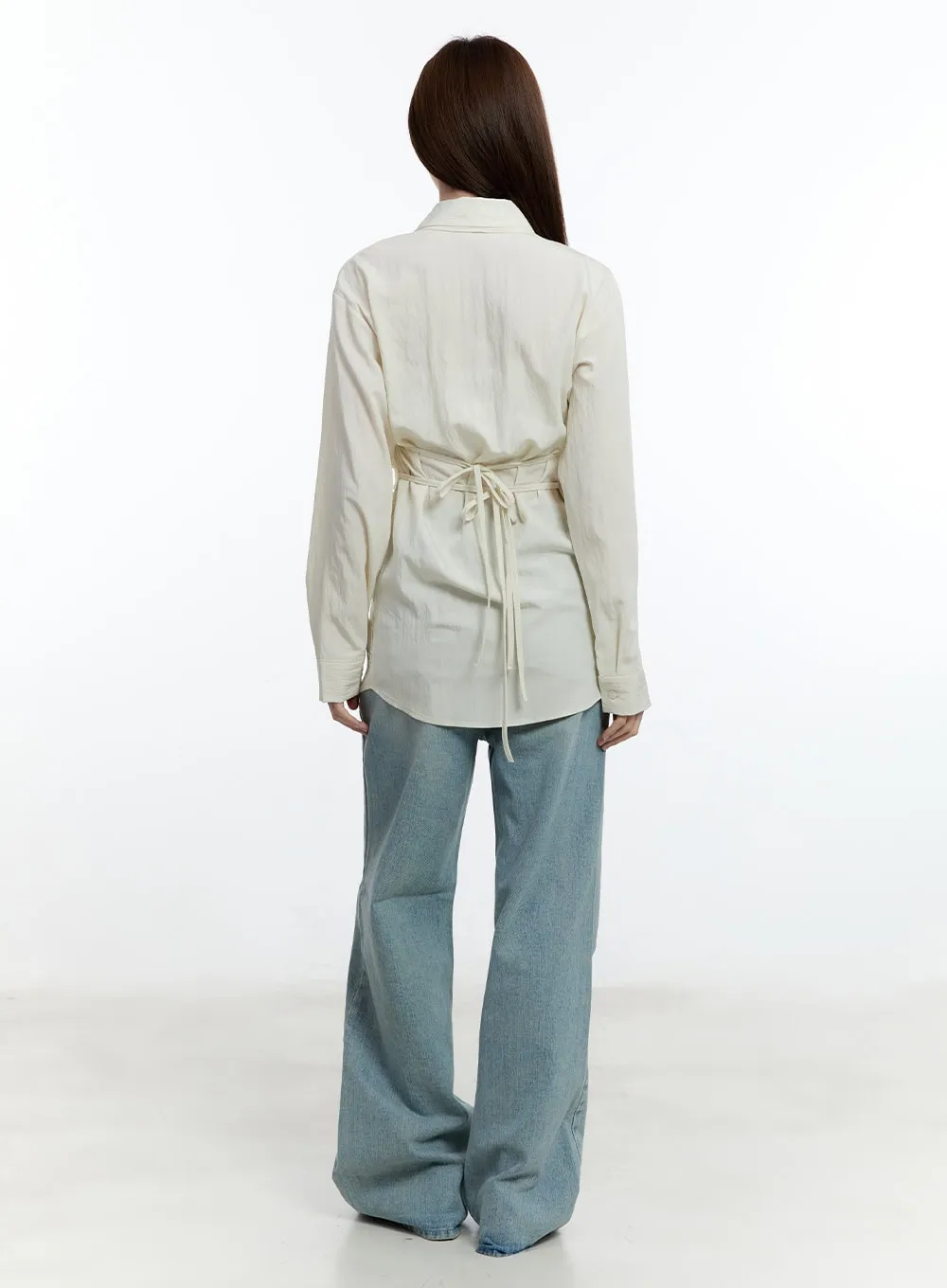 Kacy Washed Wide-Fit Flared Jeans CM521