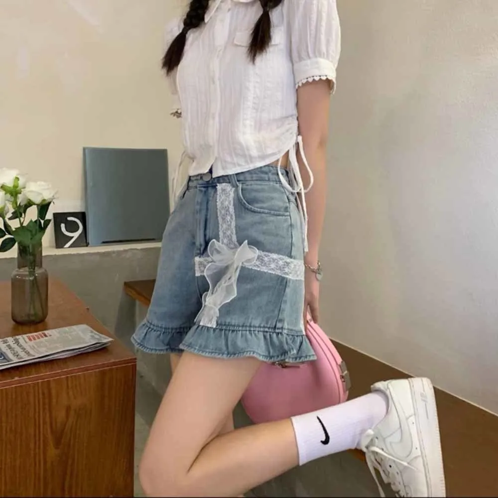 Kawaii Lace Bowknot Falbala Shorts