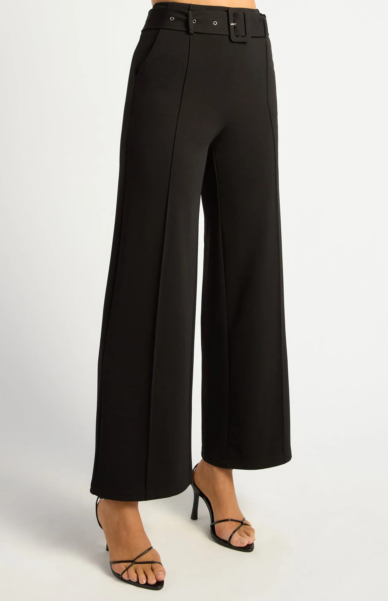Noemi Wide Leg Pants - Black