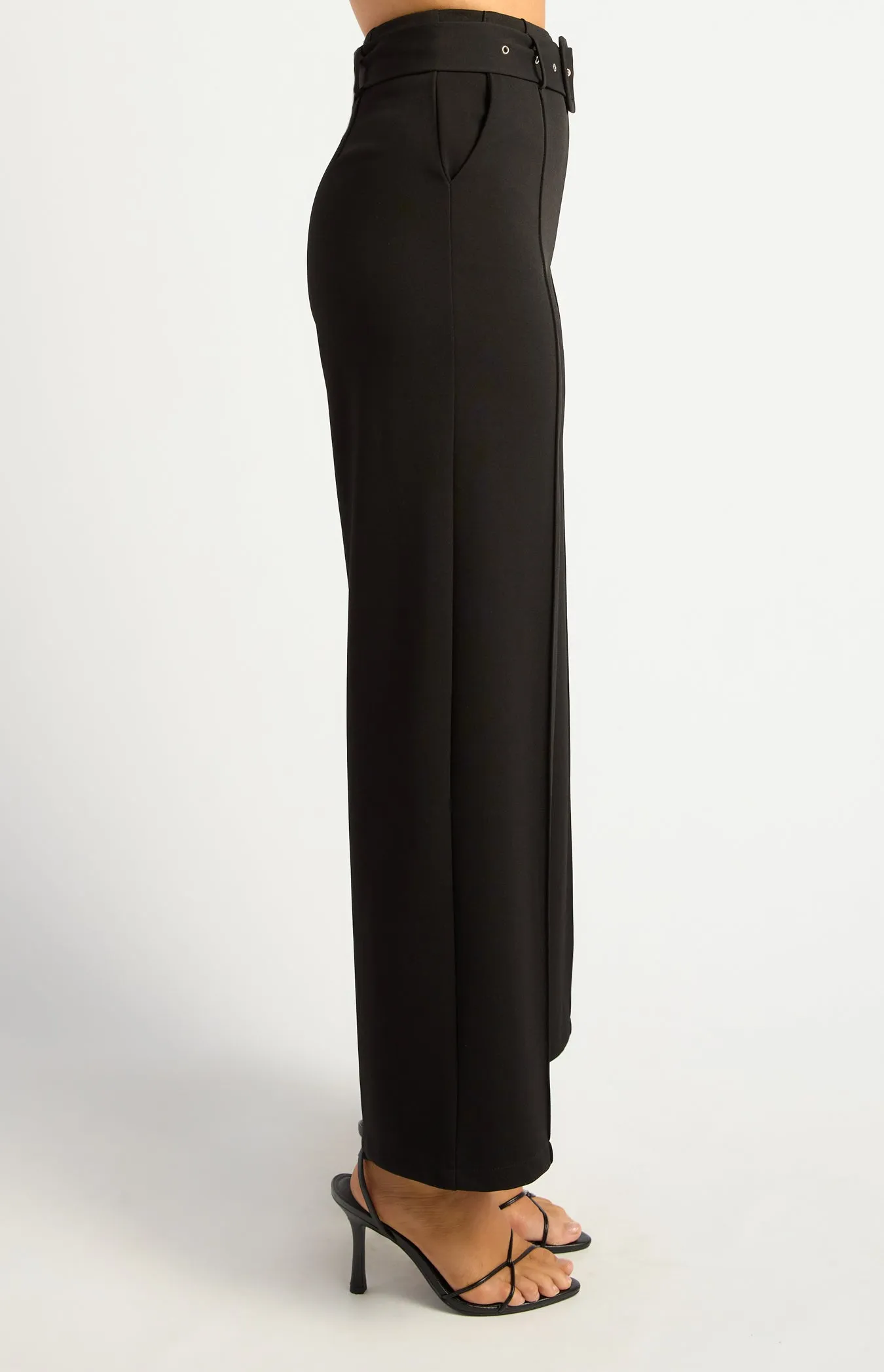 Noemi Wide Leg Pants - Black