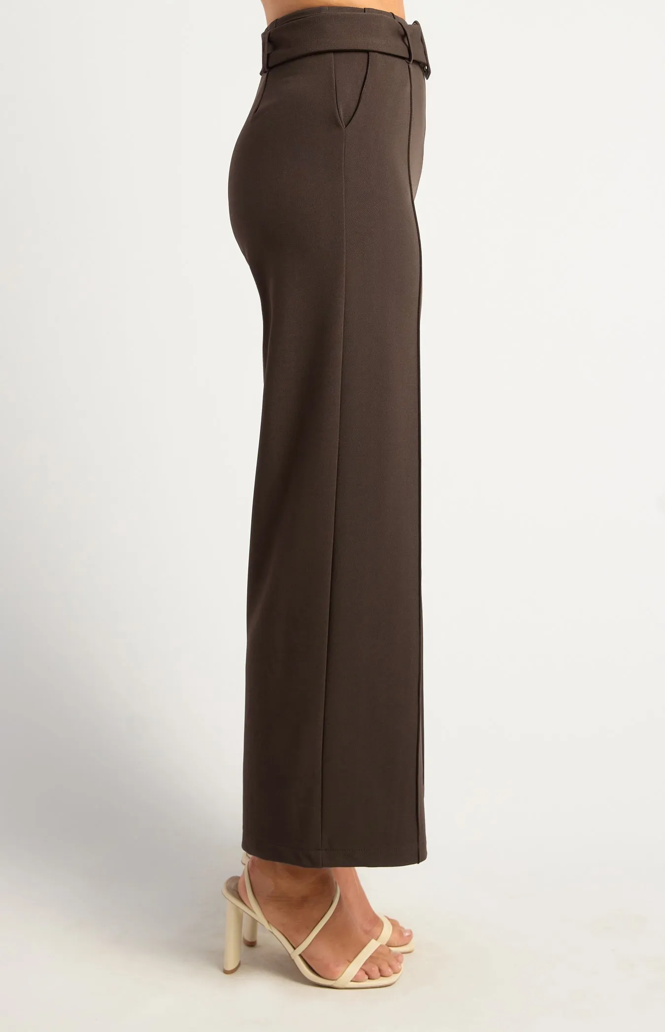 Noemi Wide Leg Pants - Espresso
