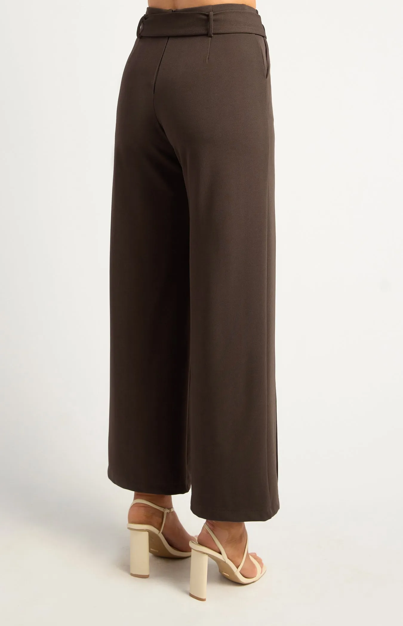 Noemi Wide Leg Pants - Espresso