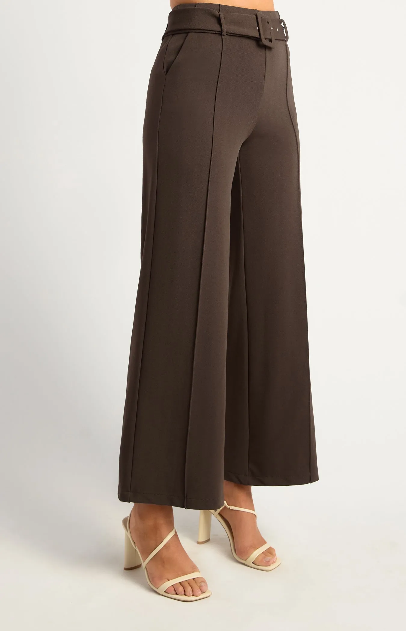 Noemi Wide Leg Pants - Espresso