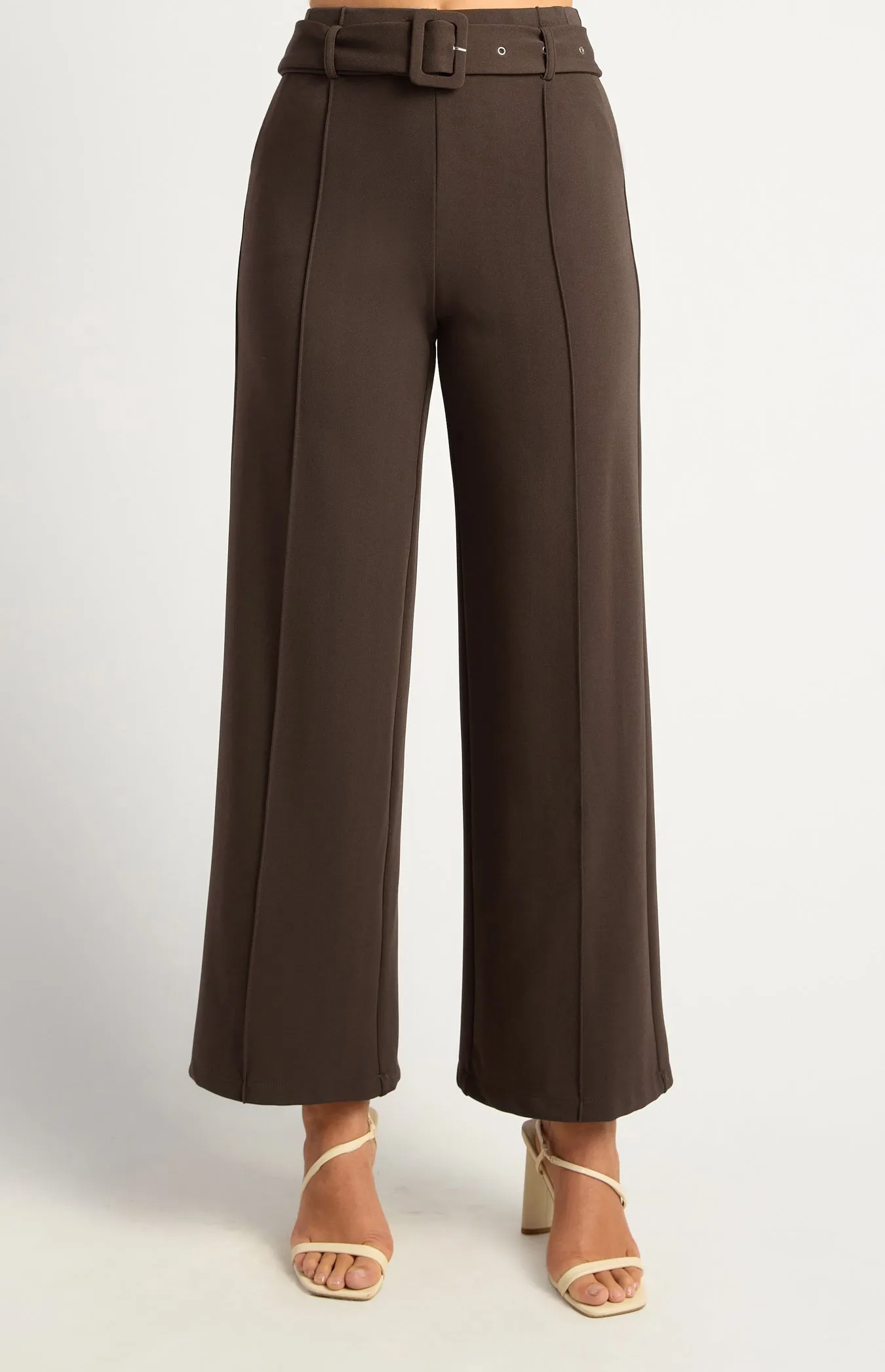 Noemi Wide Leg Pants - Espresso