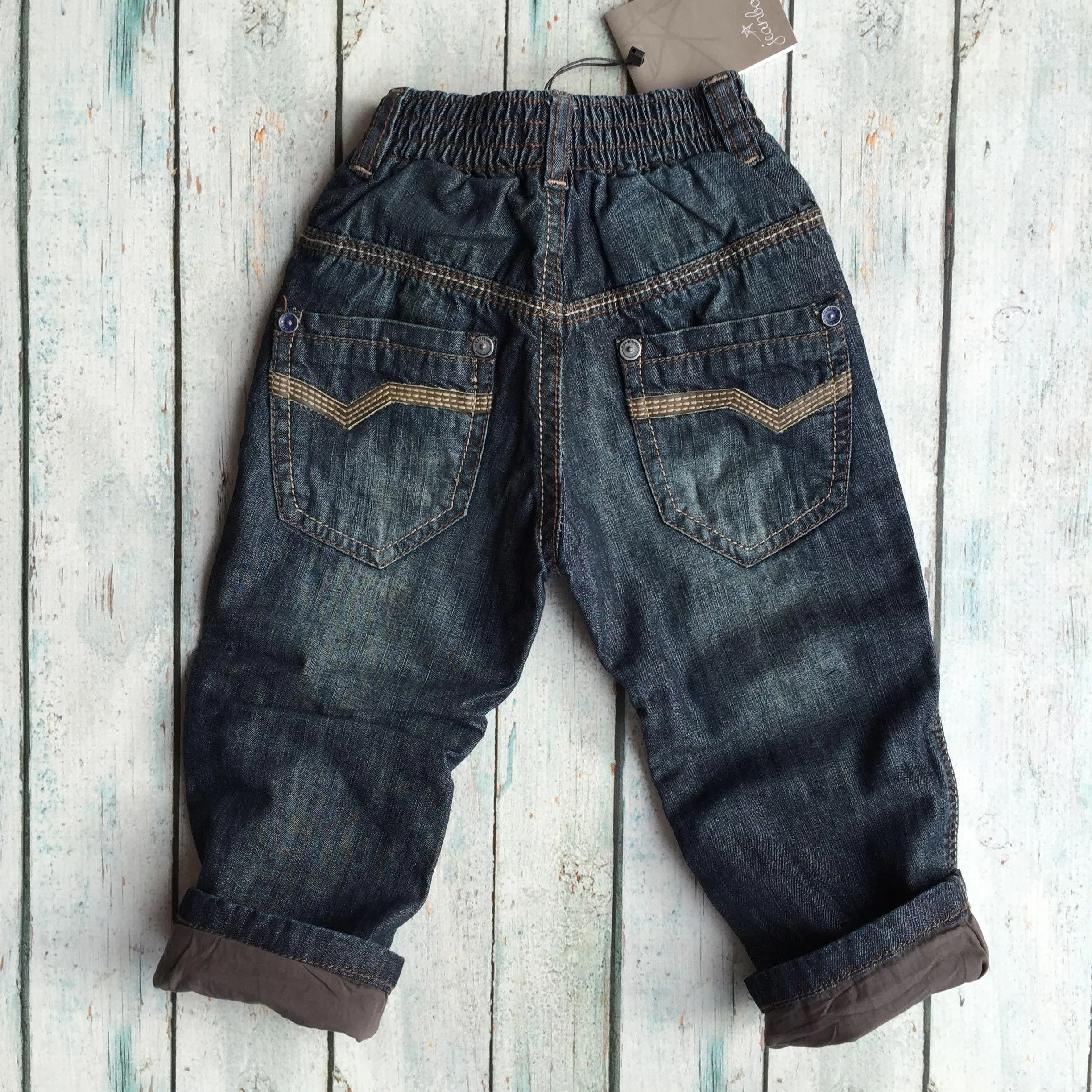 NWT - Jean Bourget French Pull on Boys Jeans - Size 18M