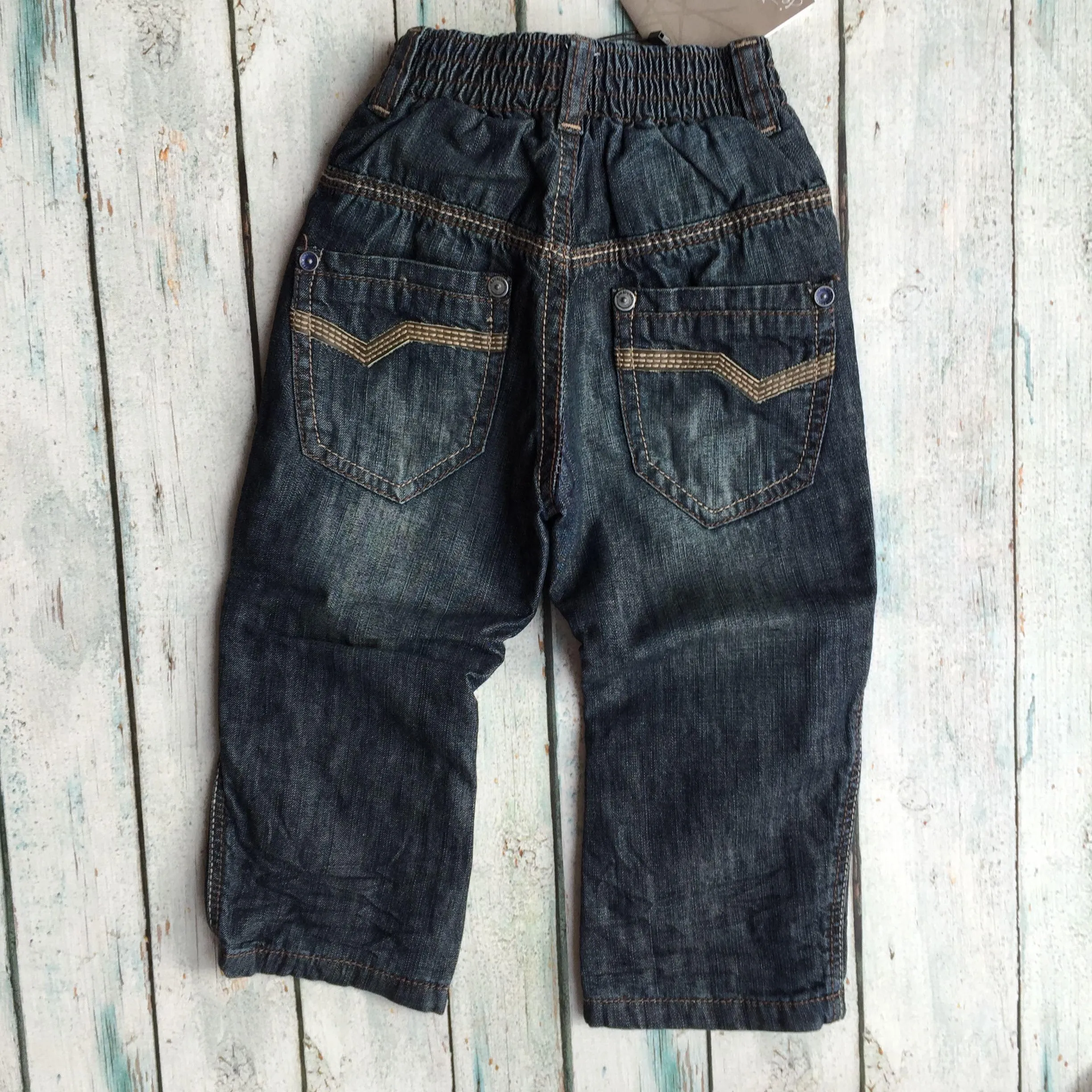 NWT - Jean Bourget French Pull on Boys Jeans - Size 18M