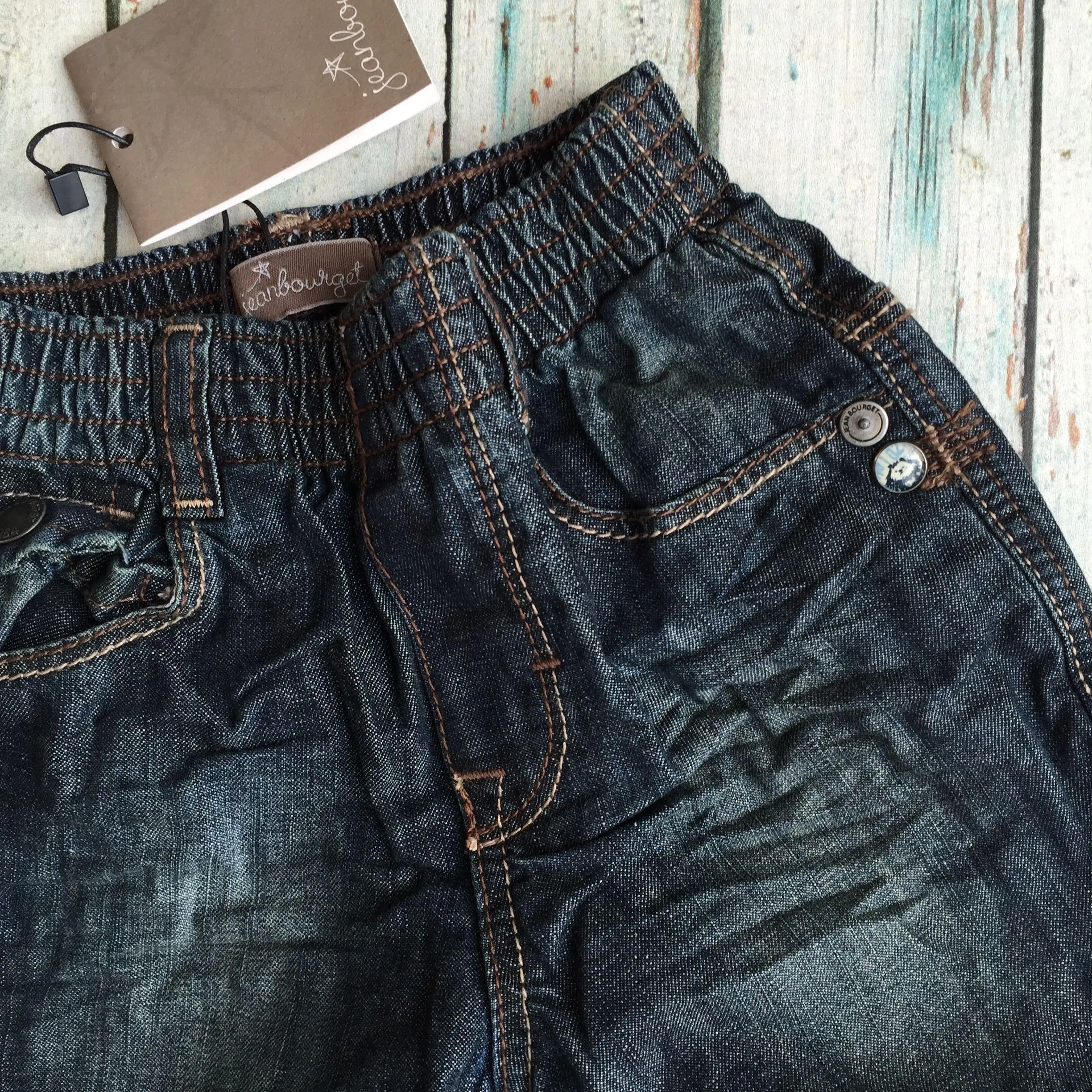 NWT - Jean Bourget French Pull on Boys Jeans - Size 18M