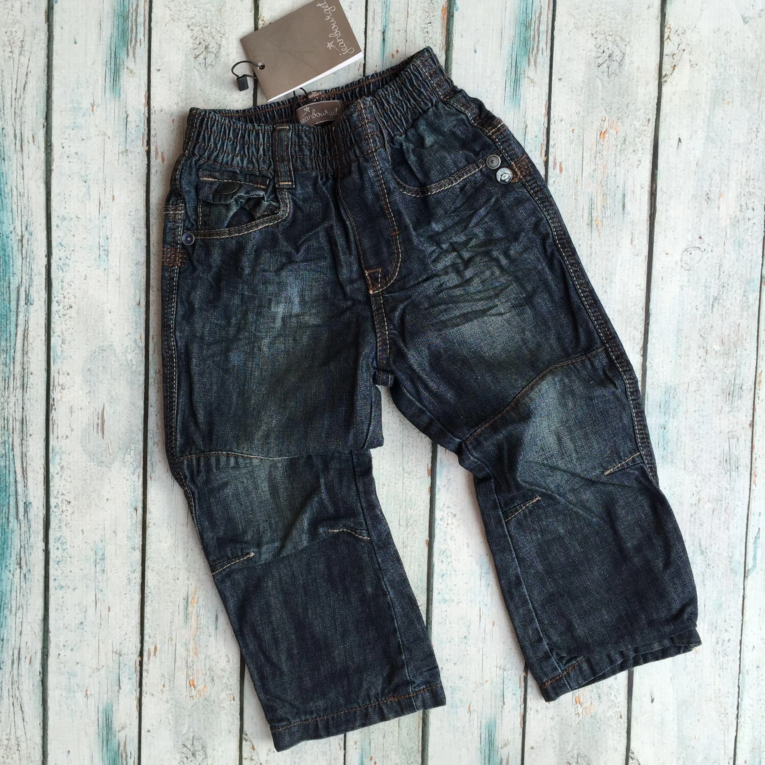 NWT - Jean Bourget French Pull on Boys Jeans - Size 18M