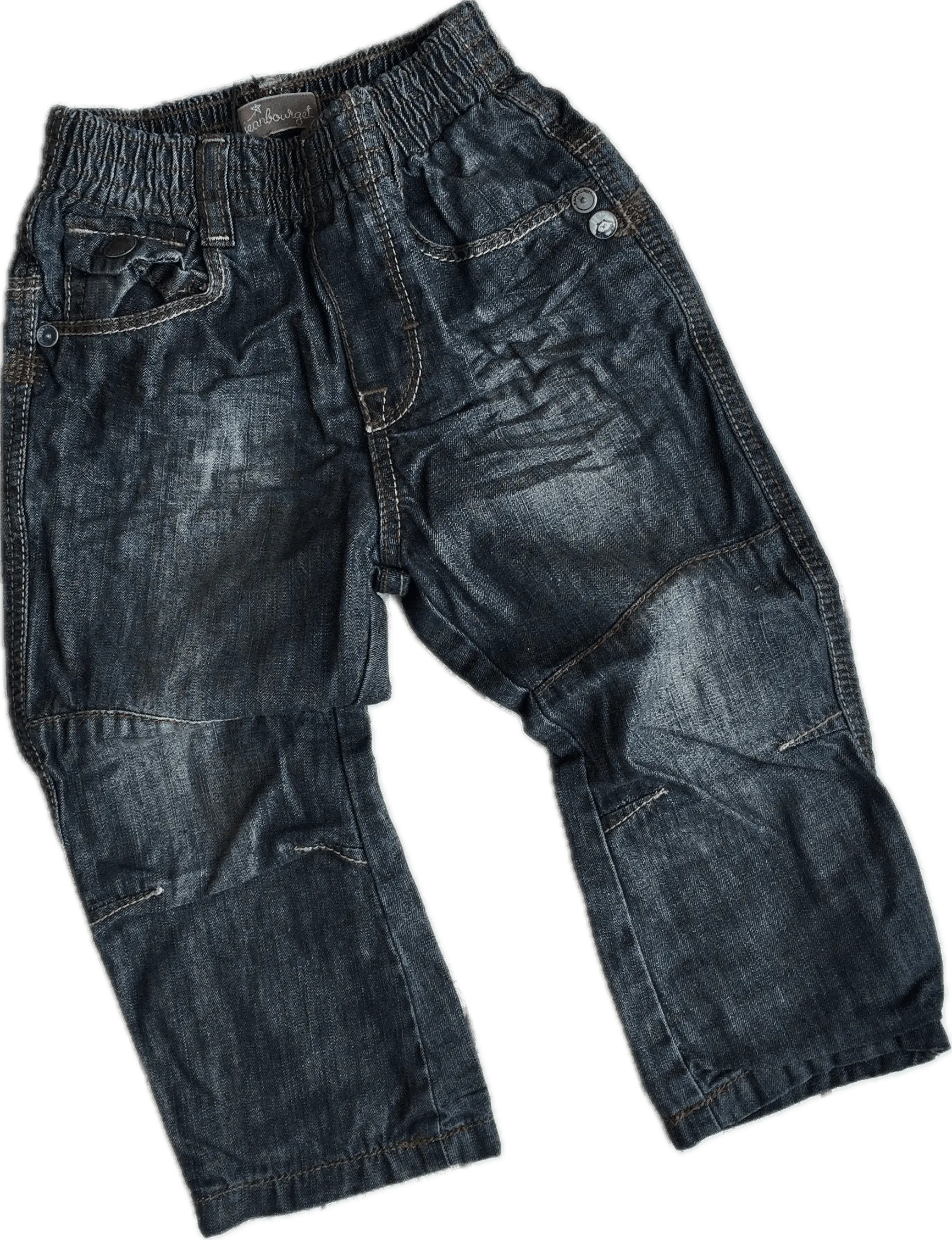 NWT - Jean Bourget French Pull on Boys Jeans - Size 18M