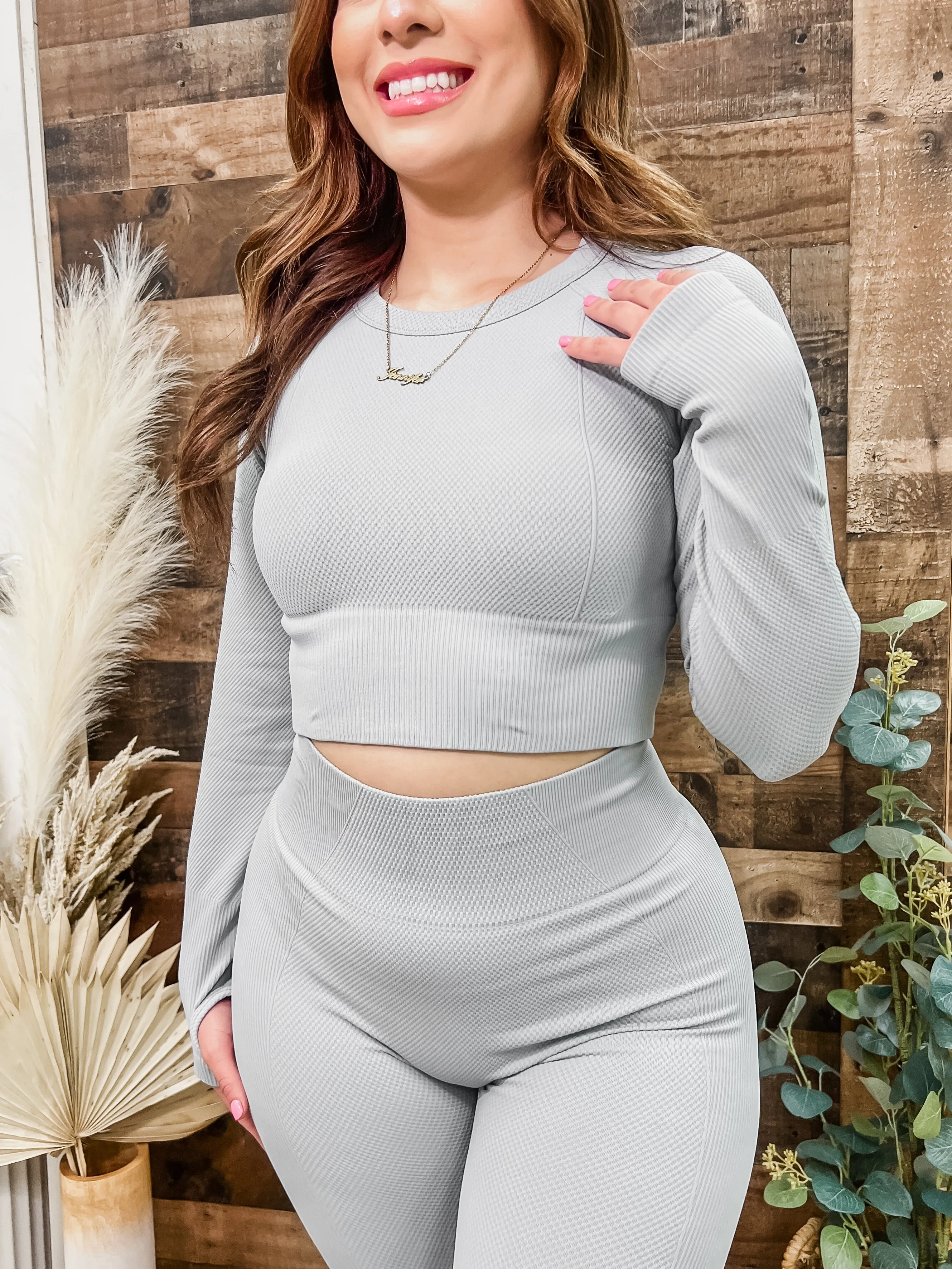 RESTOCK! Crystal Long Sleeve Seamless Active Set